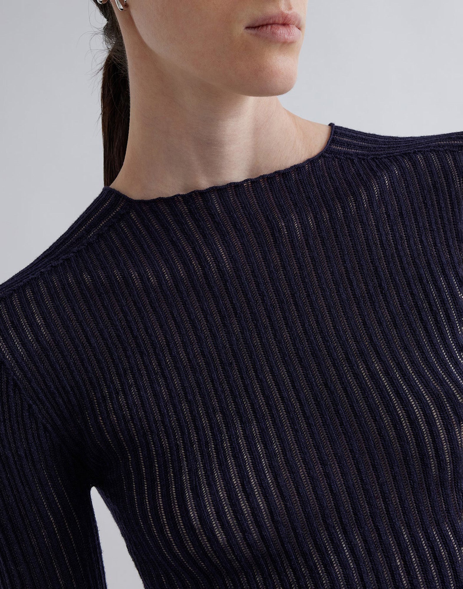 ERIKA CAVALLINI Maglia Giovanna in Lana Extrafine Blu Navy