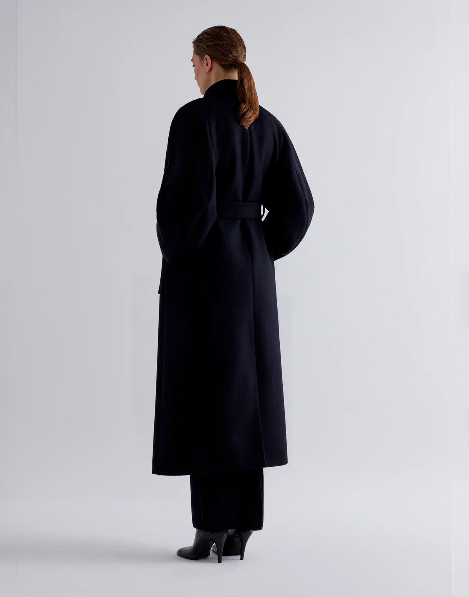 ERIKA CAVALLINI Cappotto Diletta in Pura Lana Vergine Nero