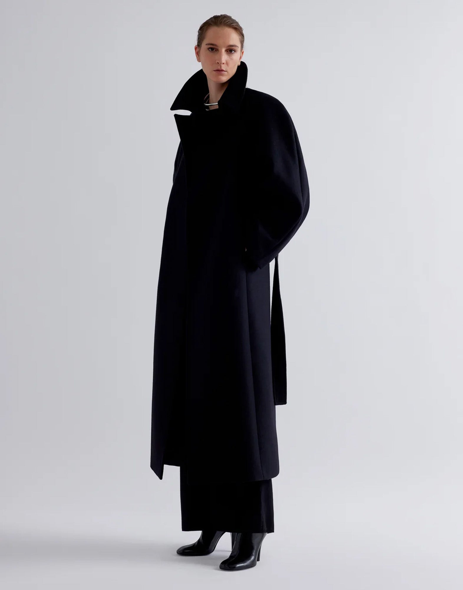 ERIKA CAVALLINI Cappotto Diletta in Pura Lana Vergine Nero