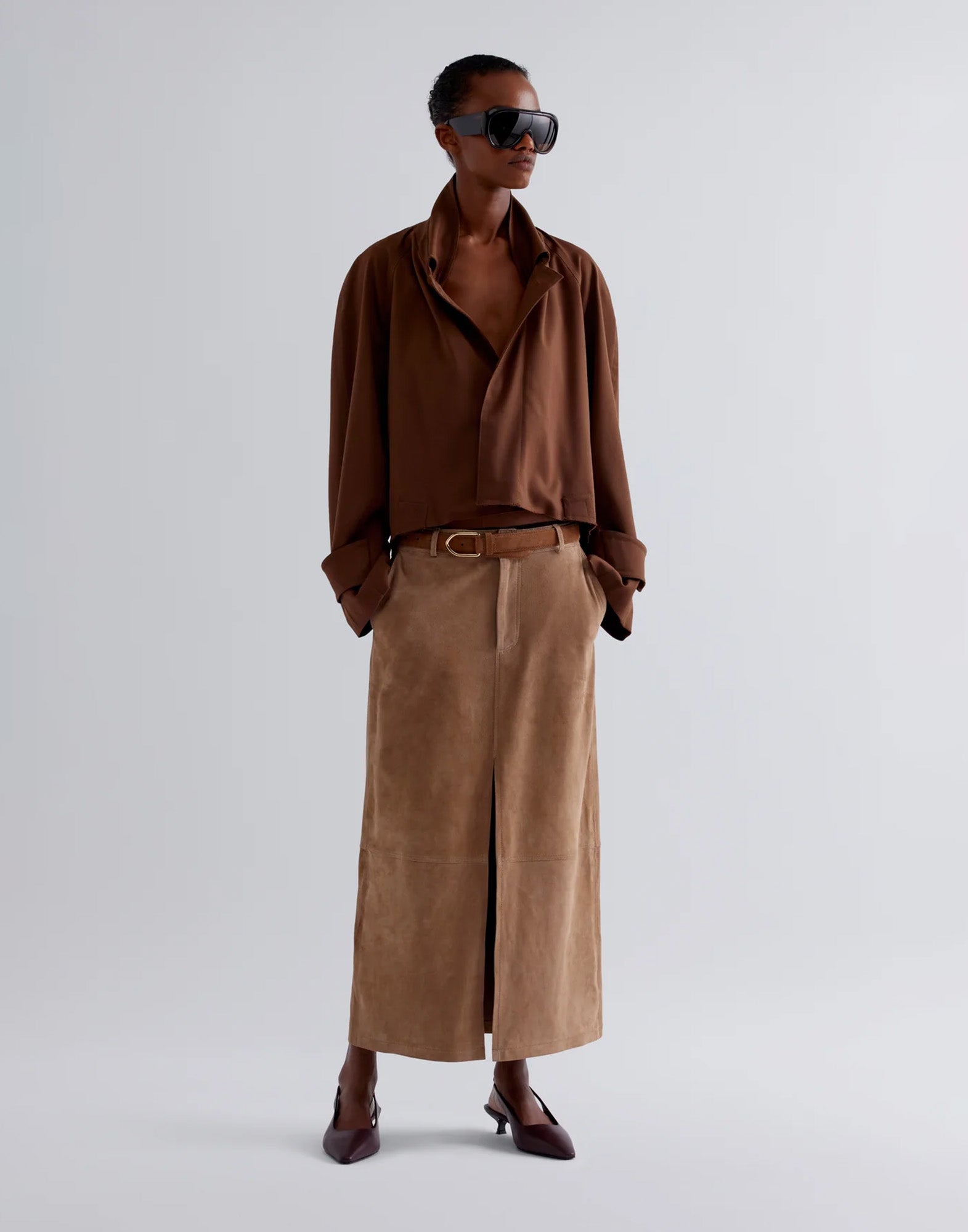 ERIKA CAVALLINI Gonna Marta in Vero Camoscio