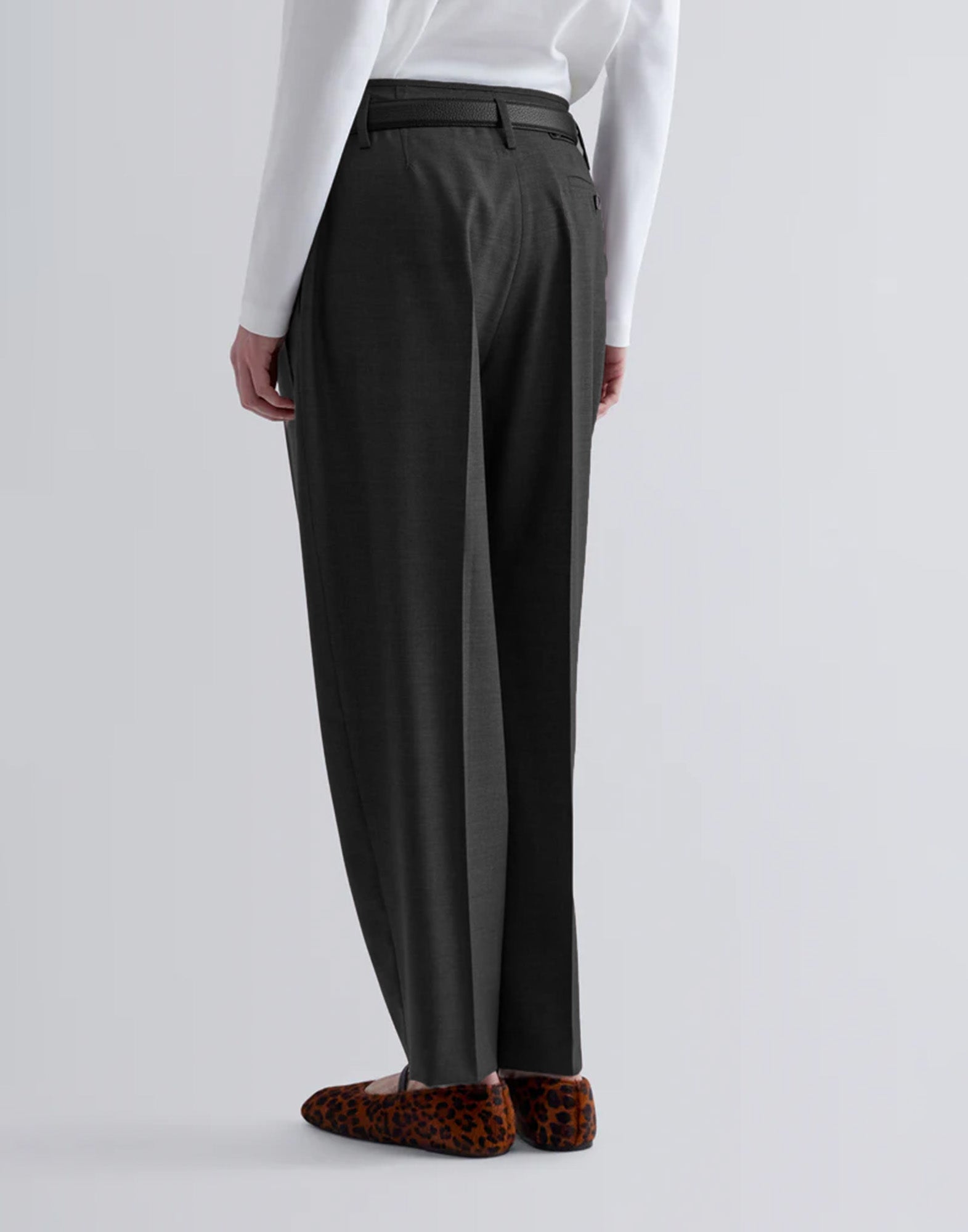 ERIKA CAVALLINI Pantaloni Thalita Sartoriali in Lana Vergine Neri