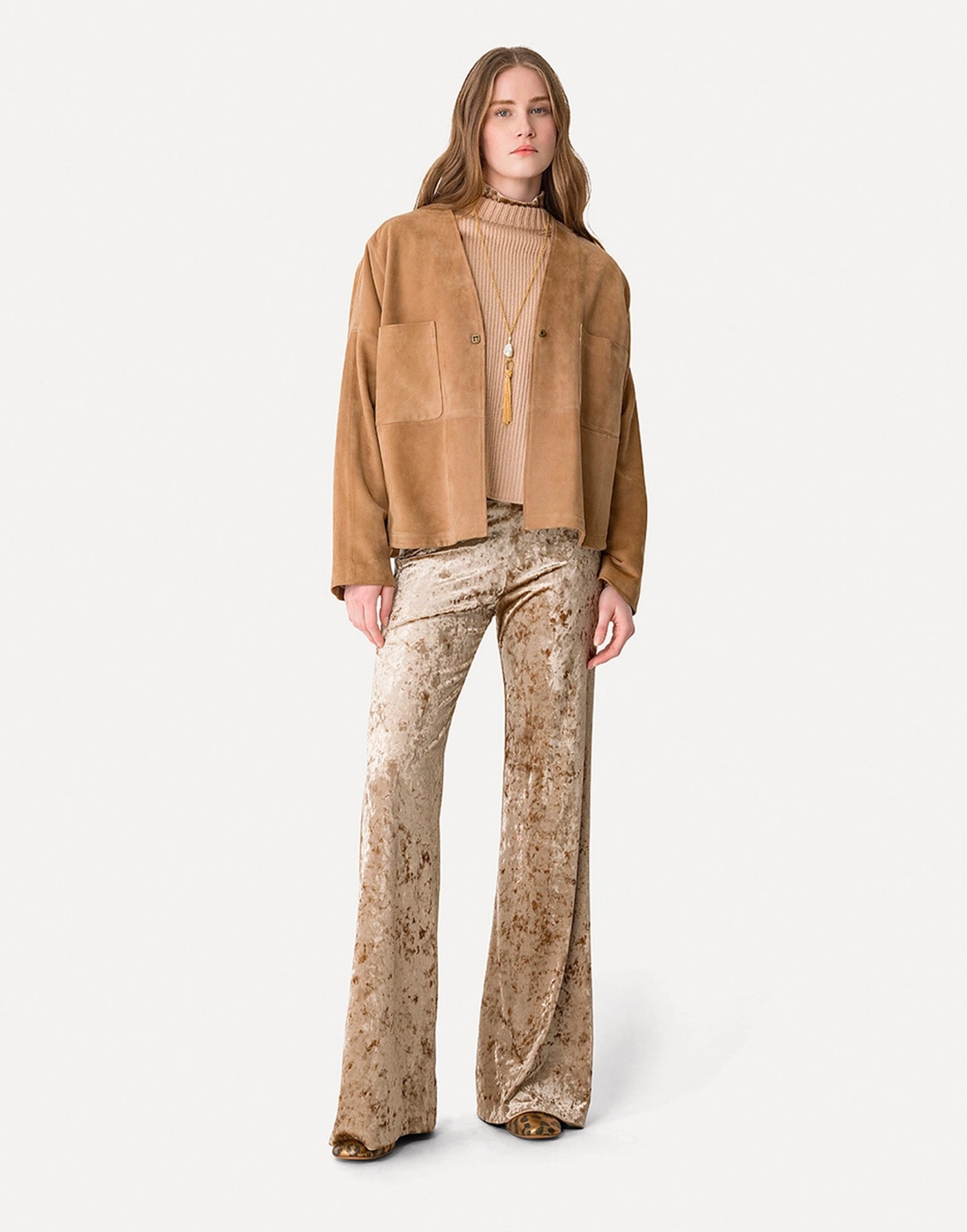 FORTE FORTE Maglia Girocollo in Cashmere e Lana Noisette