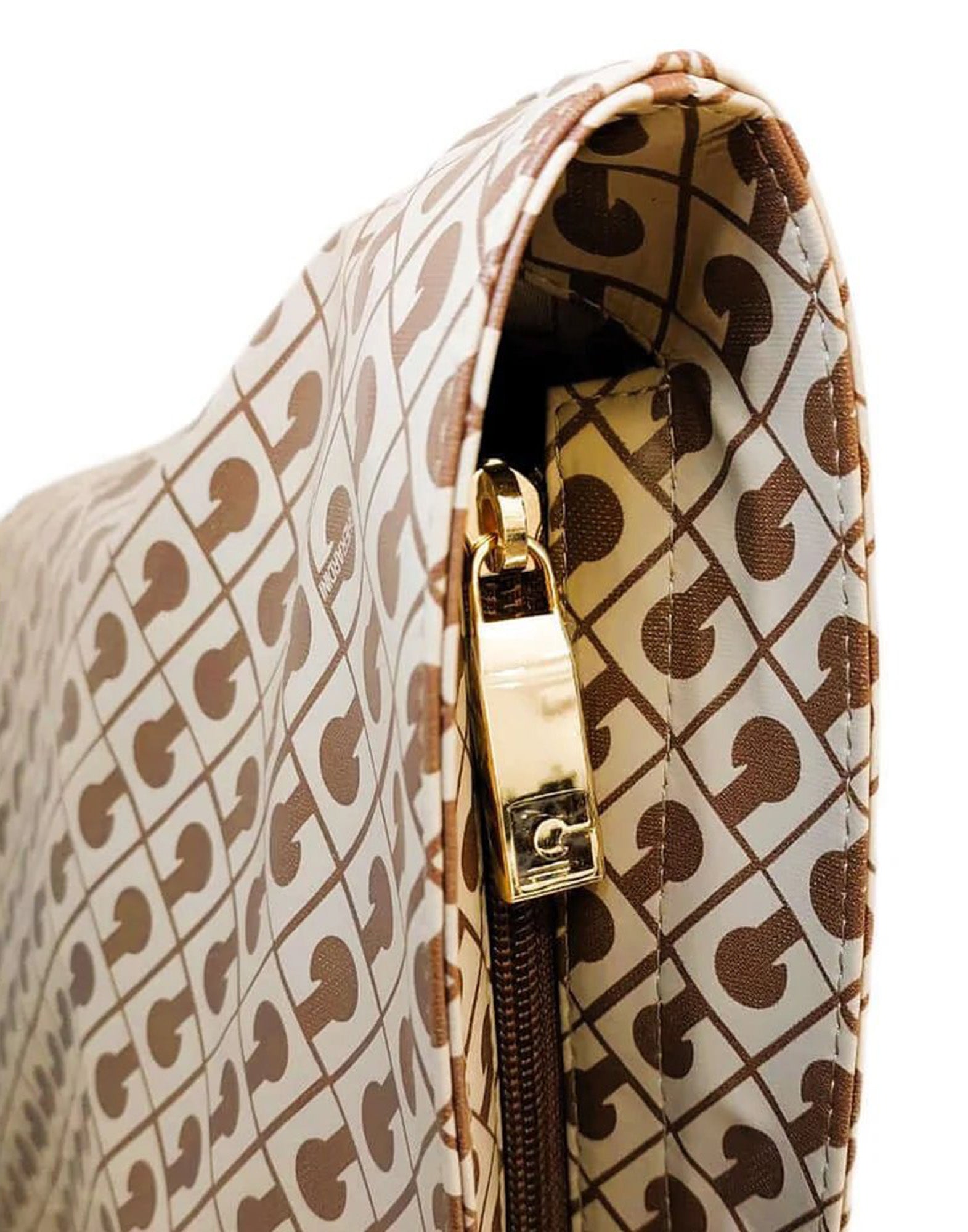 GHERARDINI Shopper Grande in Tessuto Softy Tabacco/Burro