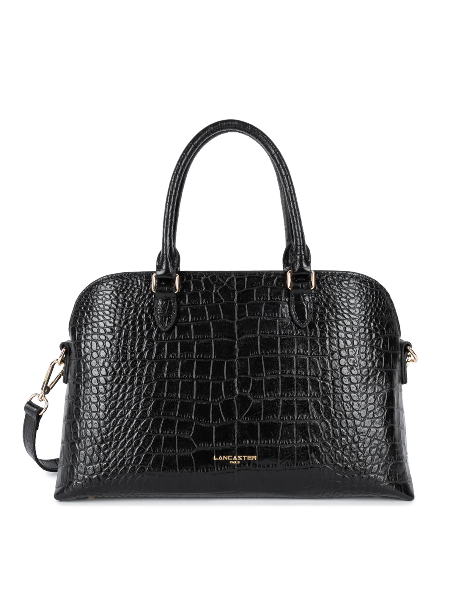 LANCASTER Borsa a Mezzaluna Exo in Pelle Stampata Noir