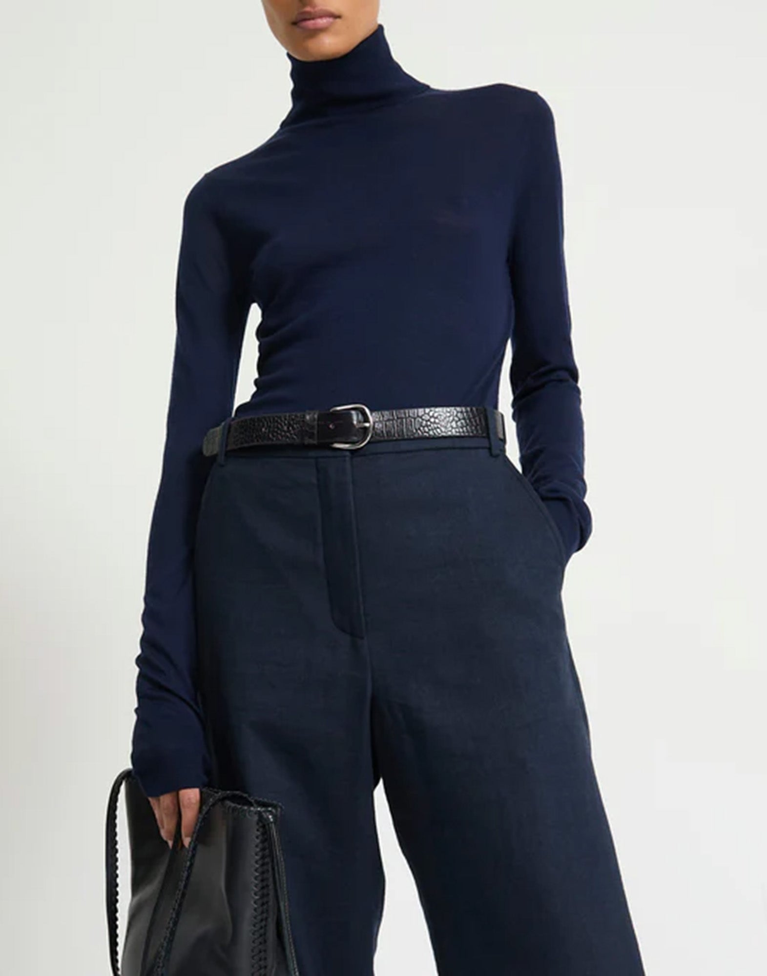 LAURENCE BRAS Dolcevita Pull Water in Lana Navy