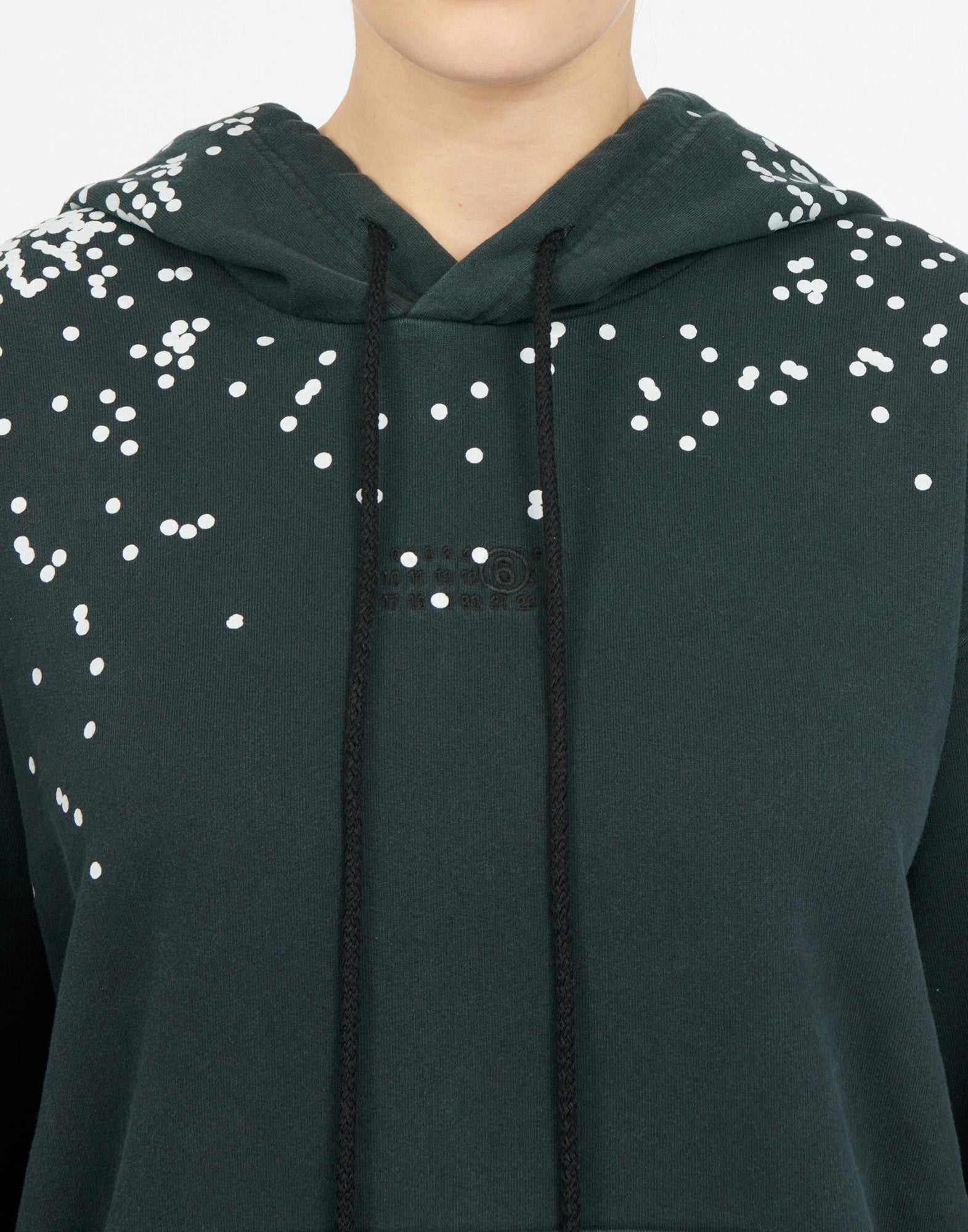 MM6 MAISON MARGIELA Felpa con Cappuccio in Jersey Non Spazzolato con Pois