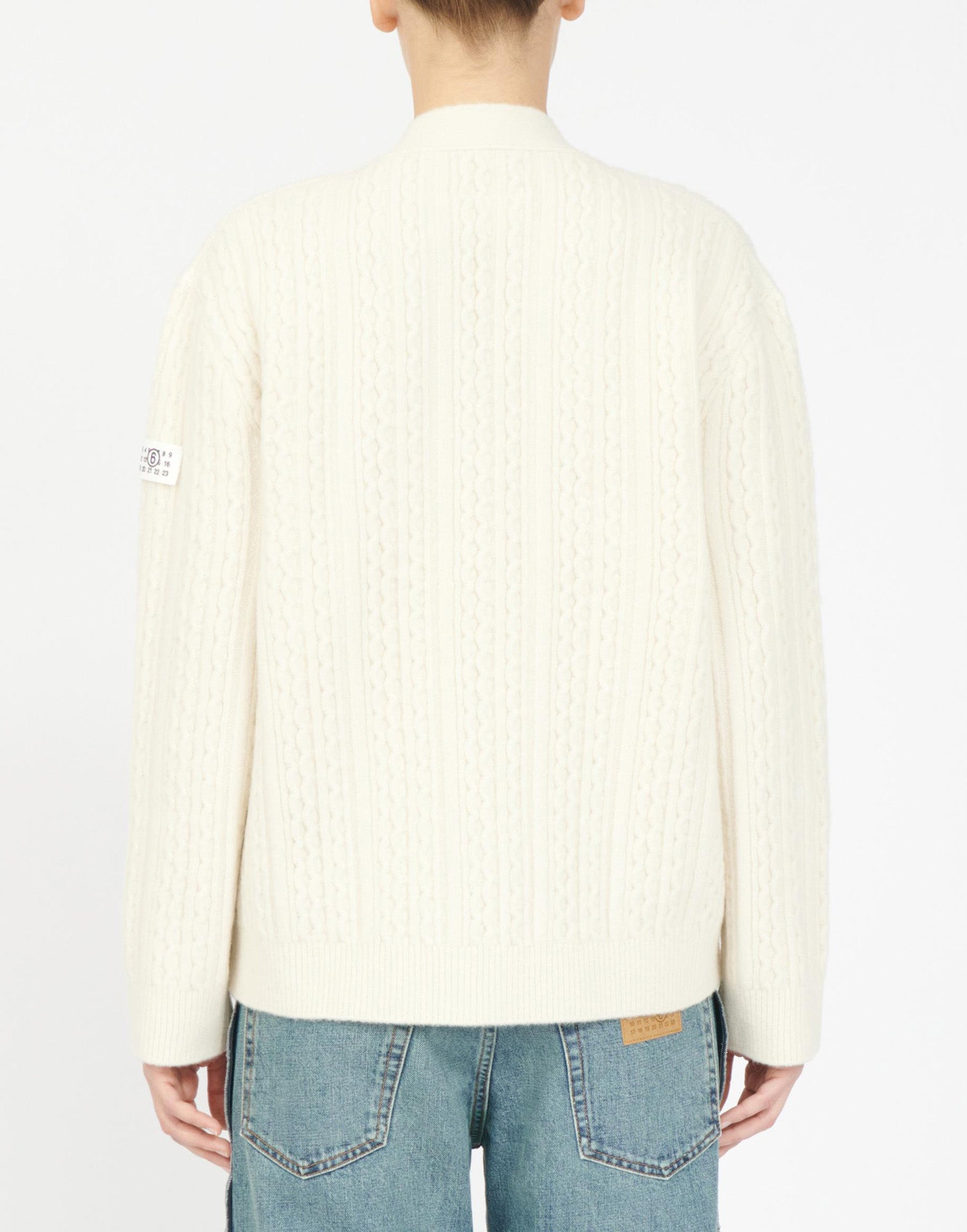 MM6 MAISON MARGIELA Cardigan a Treccia Off White