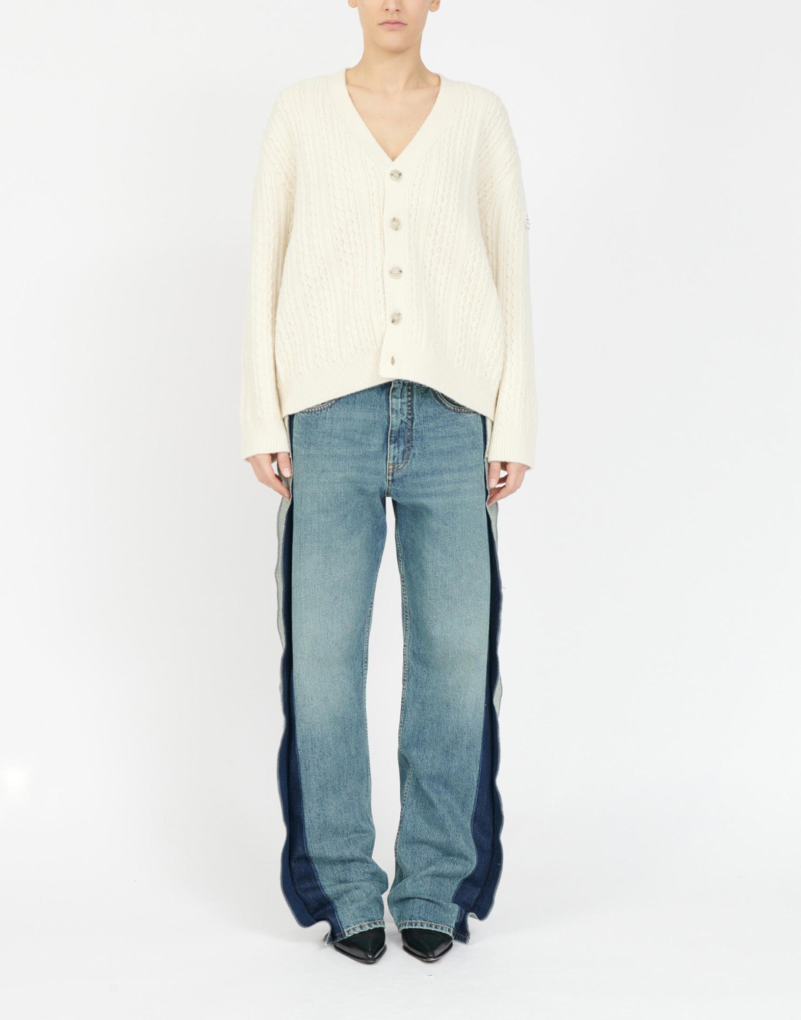 MM6 MAISON MARGIELA Cardigan a Treccia Off White