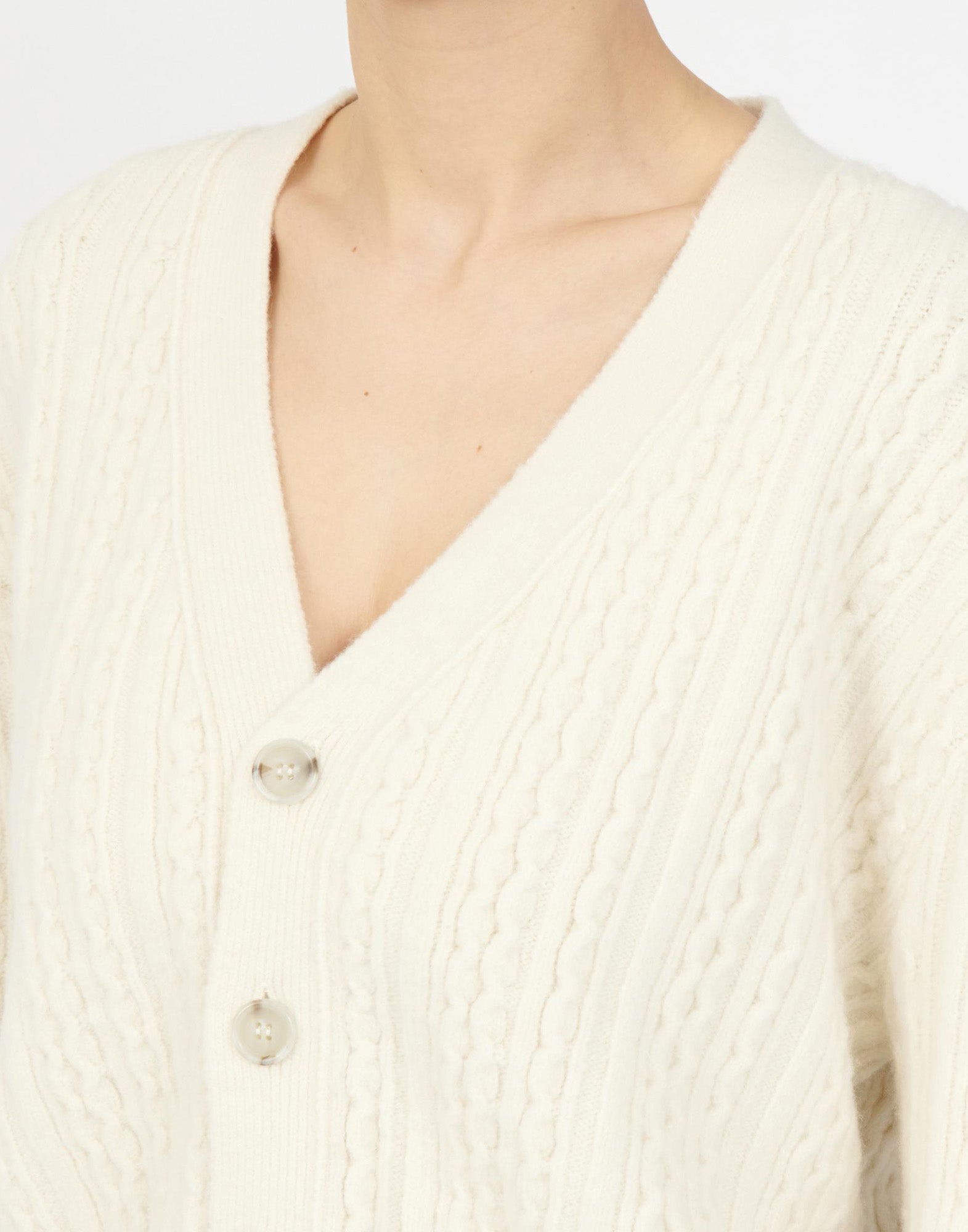 MM6 MAISON MARGIELA Cardigan a Treccia Off White