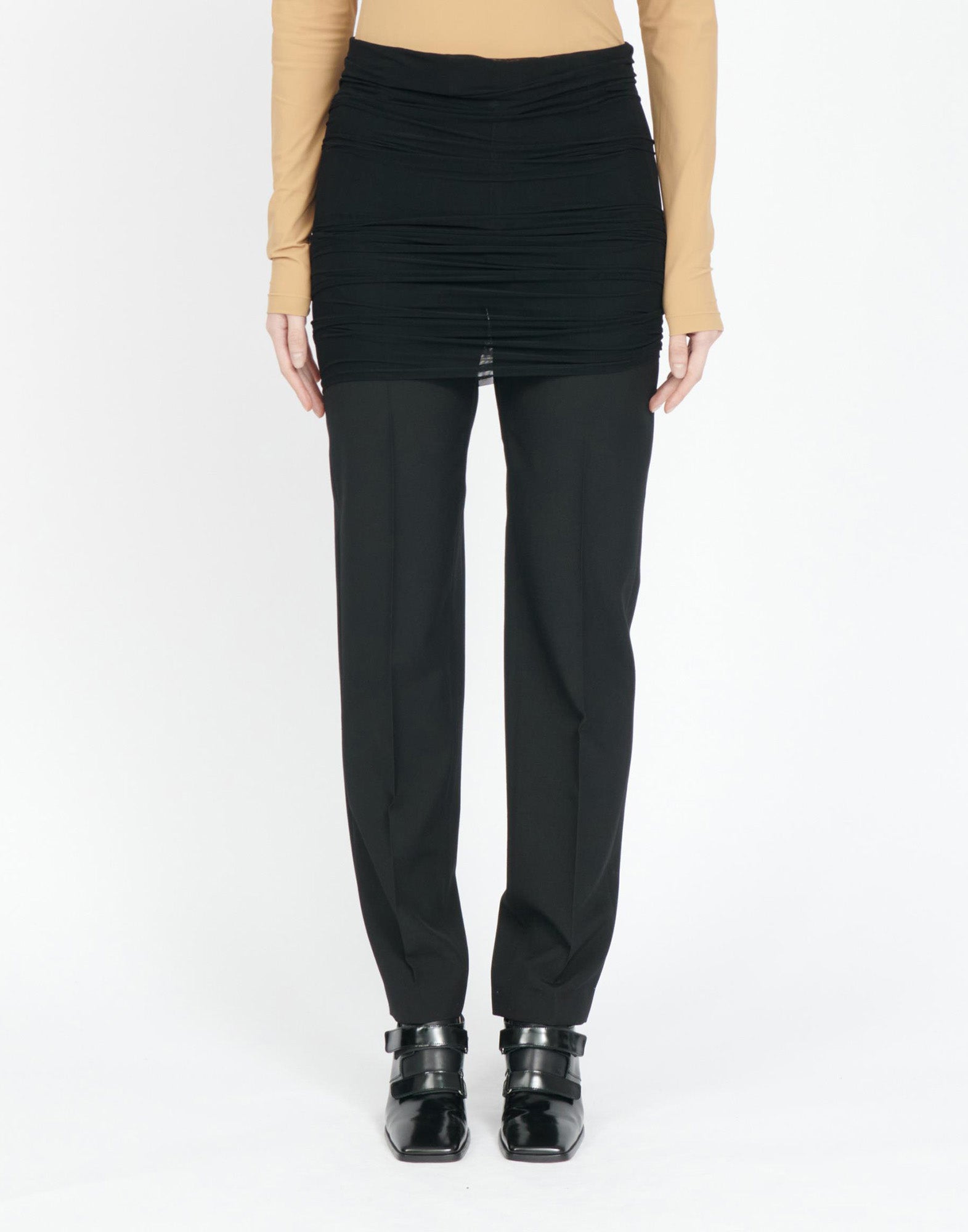 MM6 MAISON MARGIELA Pantaloni in Light Wool Blend con Gonna in Tulle Regolabile