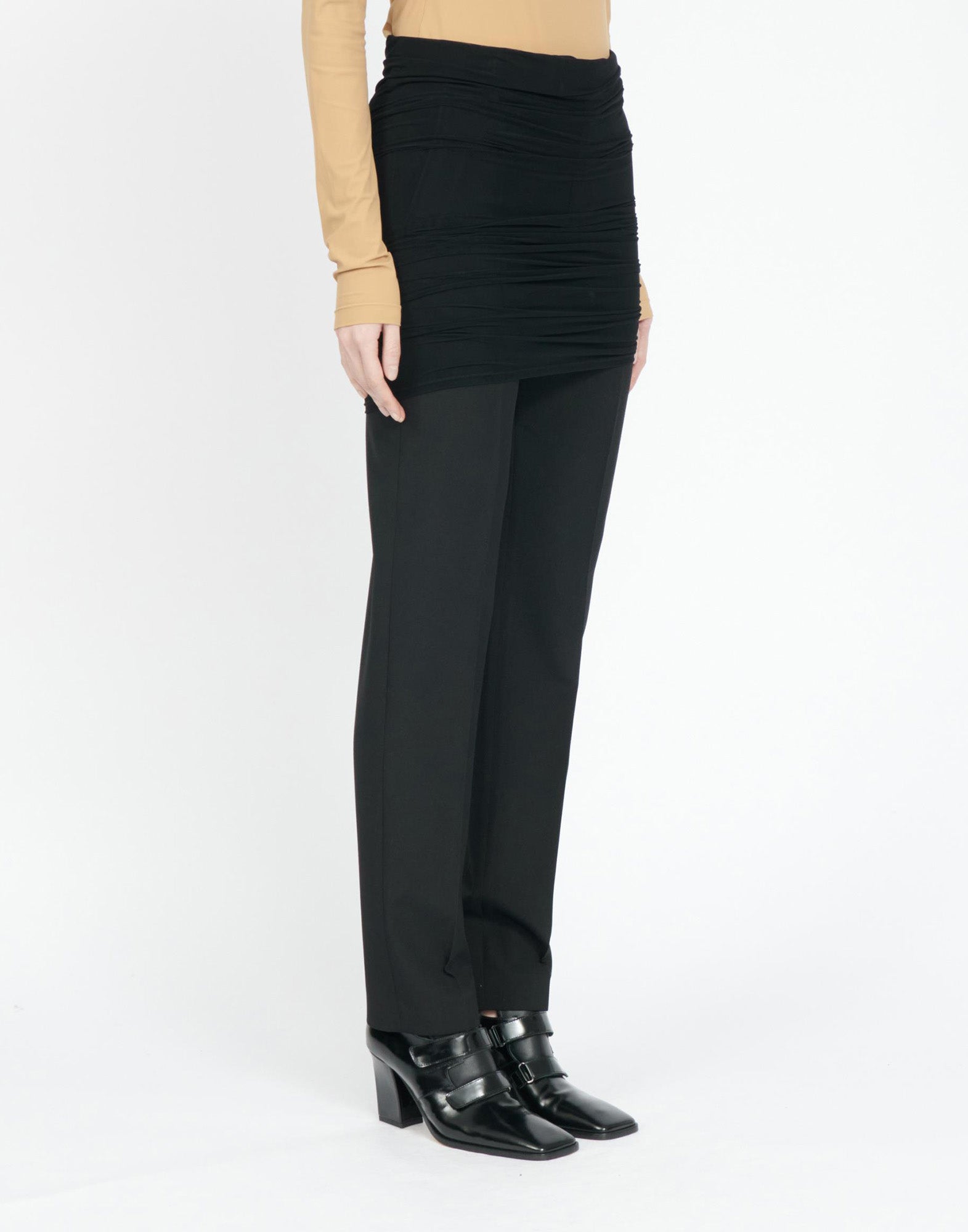 MM6 MAISON MARGIELA Pantaloni in Light Wool Blend con Gonna in Tulle Regolabile