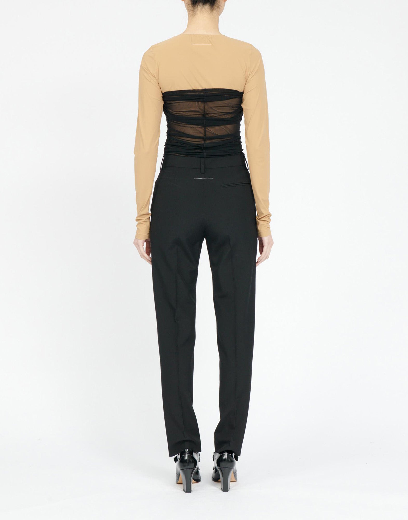 MM6 MAISON MARGIELA Pantaloni in Light Wool Blend con Gonna in Tulle Regolabile