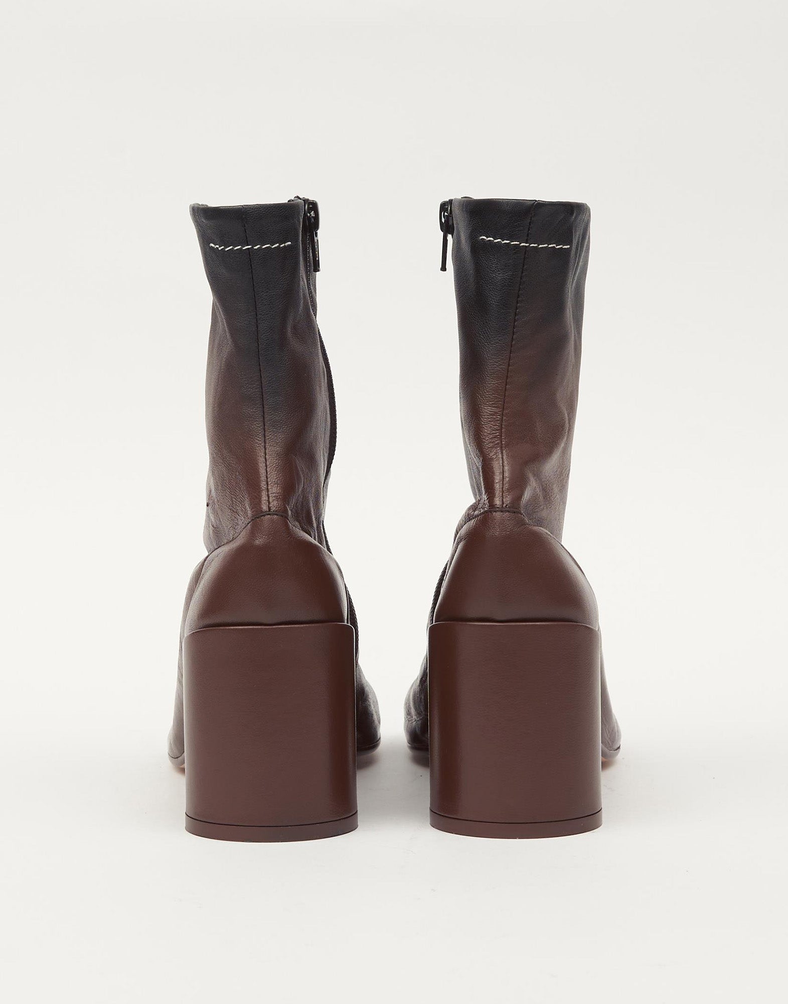 MM6 MAISON MARGIELA Stivaletti Anatomici in Nappa Guanto Black/Sable