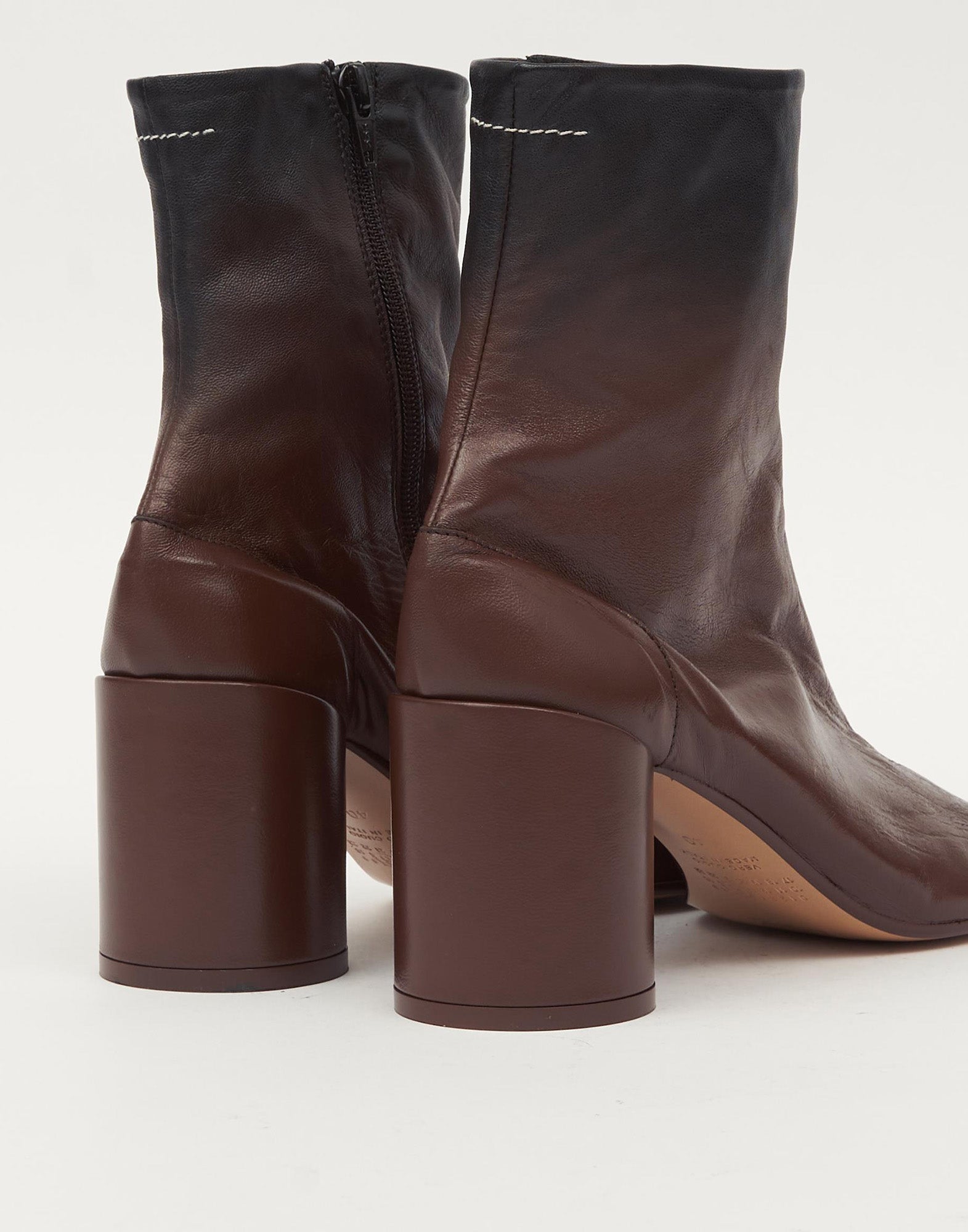 MM6 MAISON MARGIELA Stivaletti Anatomici in Nappa Guanto Black/Sable