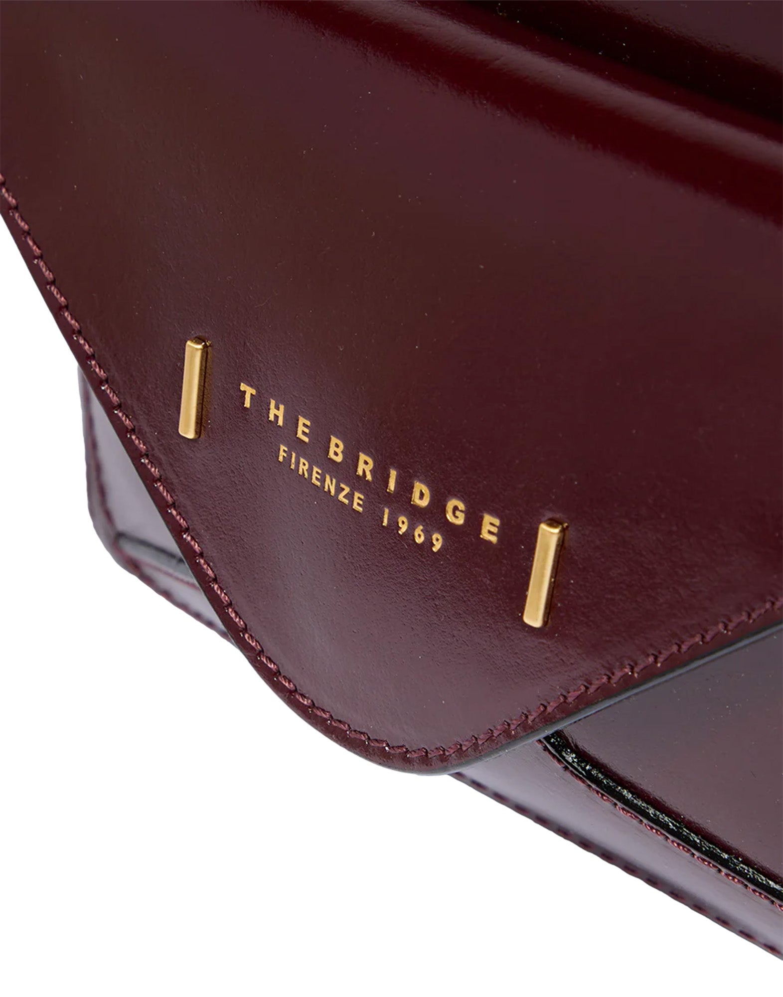 THE BRIDGE Borsa Tracolla in Pelle con Tasca Frontale Mosto