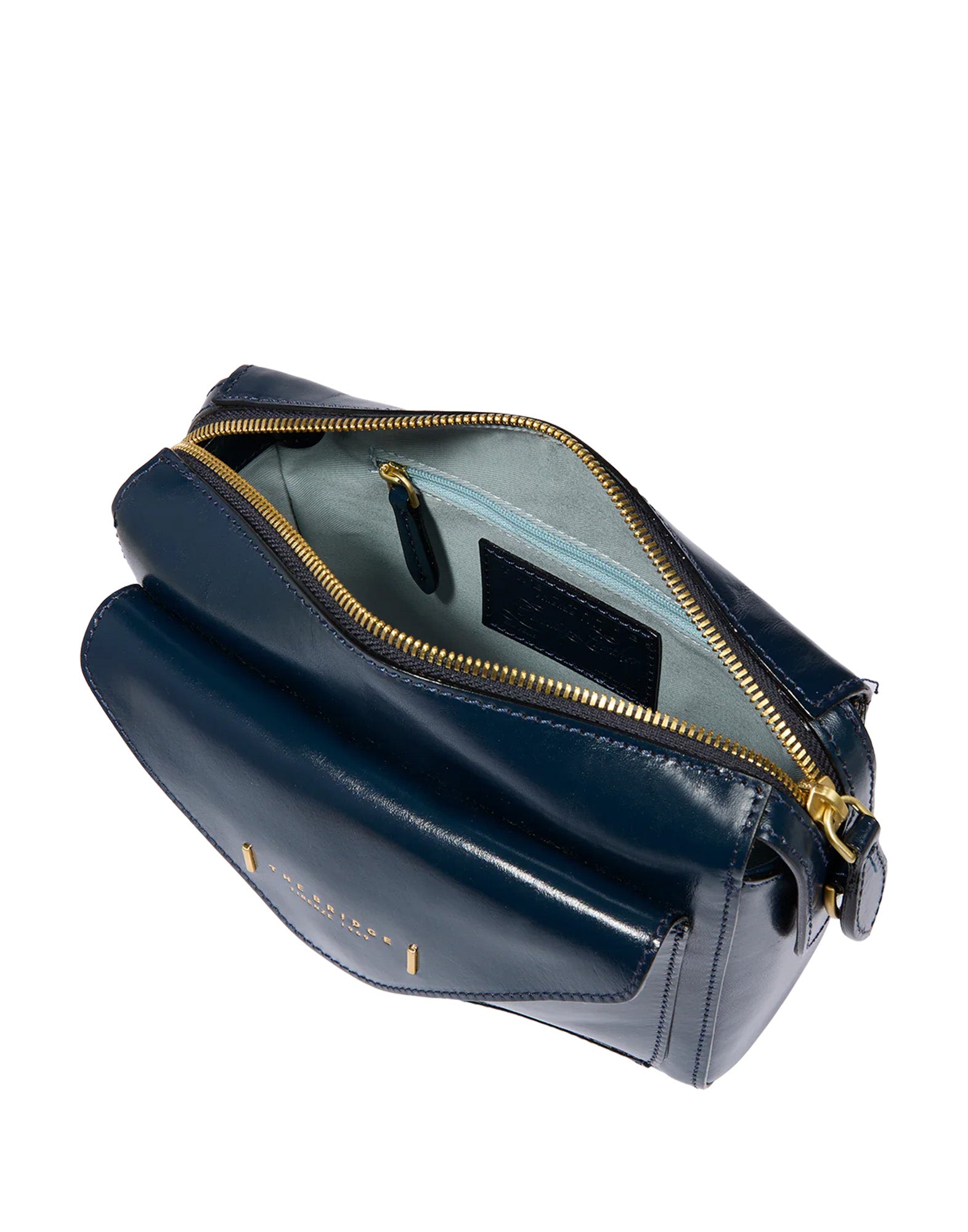 THE BRIDGE Borsa Tracolla in Pelle con Tasca Frontale Oltremare