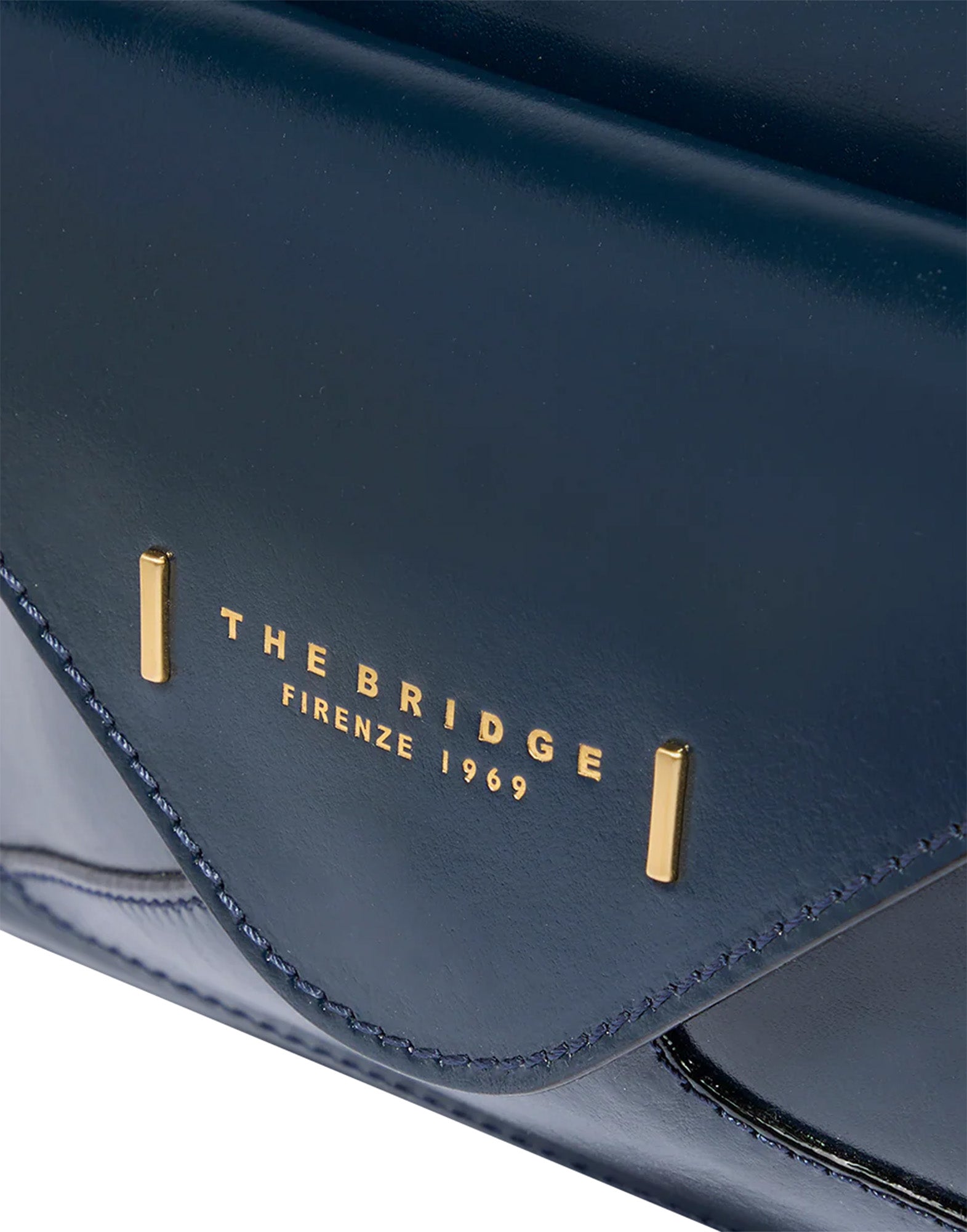 THE BRIDGE Borsa Tracolla in Pelle con Tasca Frontale Oltremare