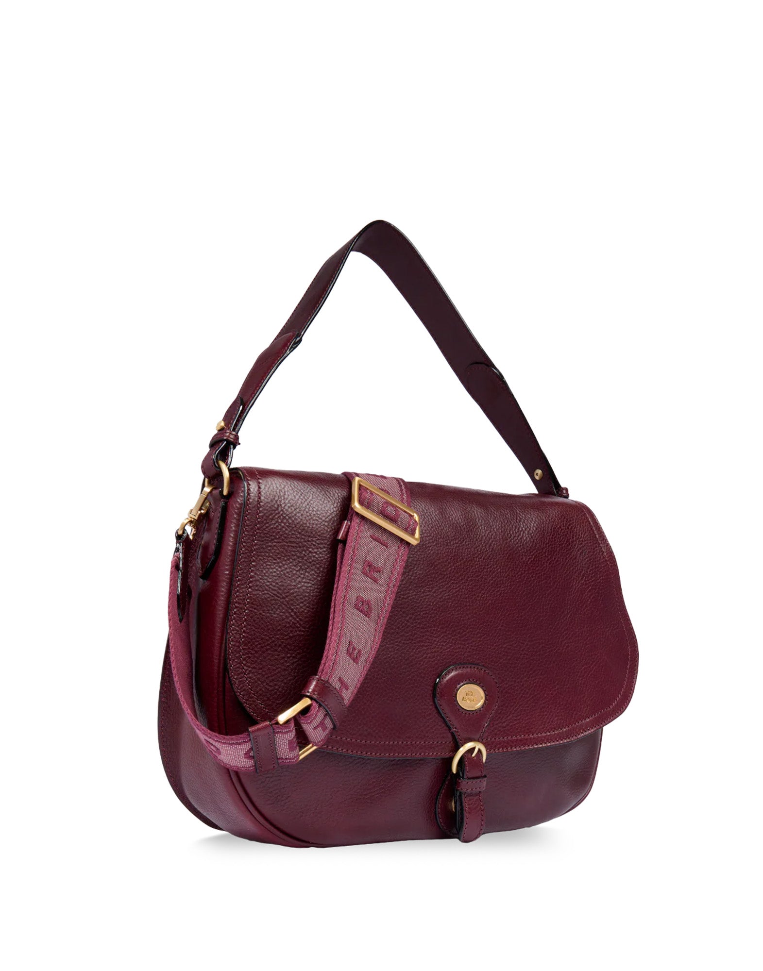 THE BRIDGE Borsa a Spalla in Pelle Grande con Patta Frontale Mosto