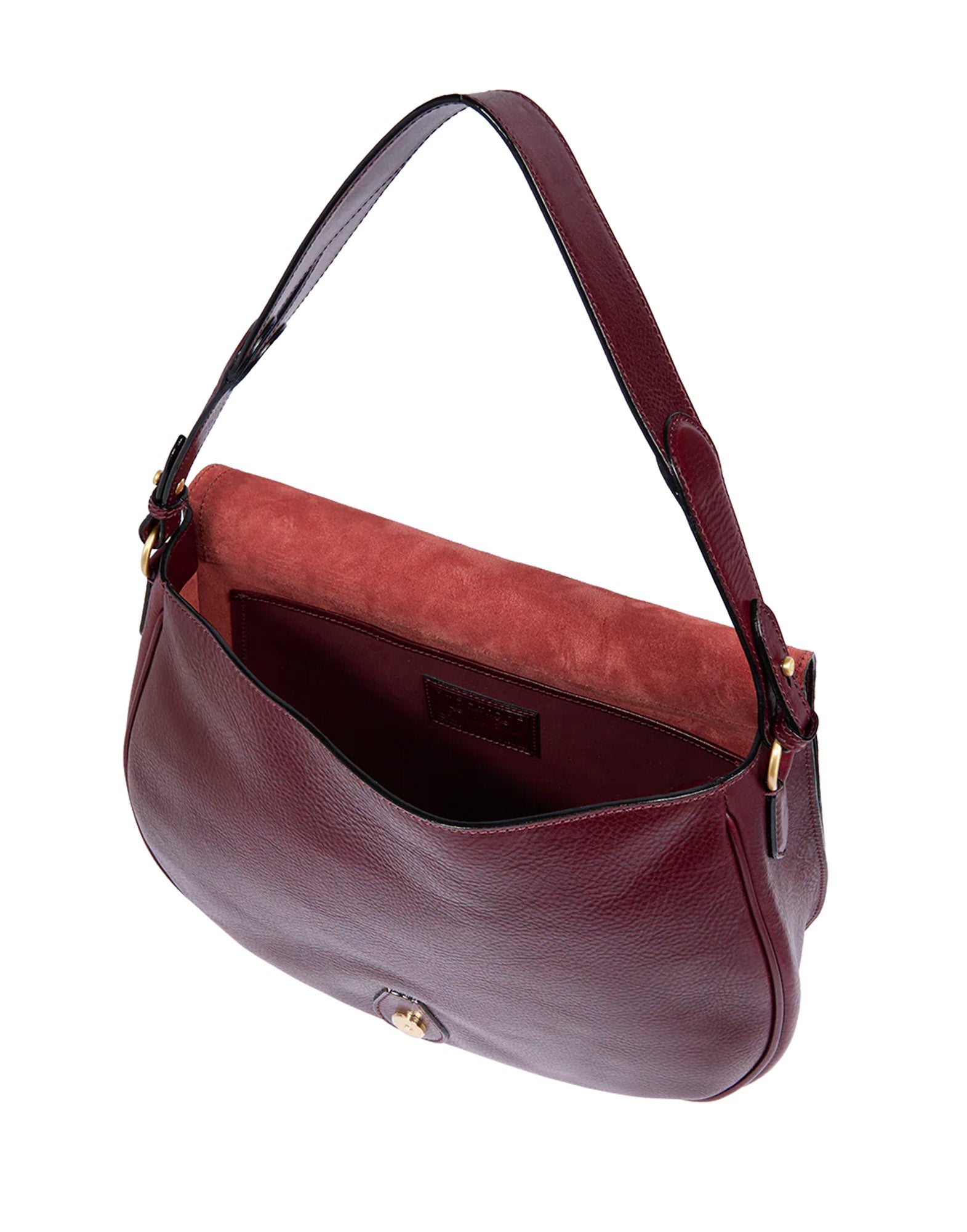 THE BRIDGE Borsa a Spalla in Pelle Grande con Patta Frontale Mosto