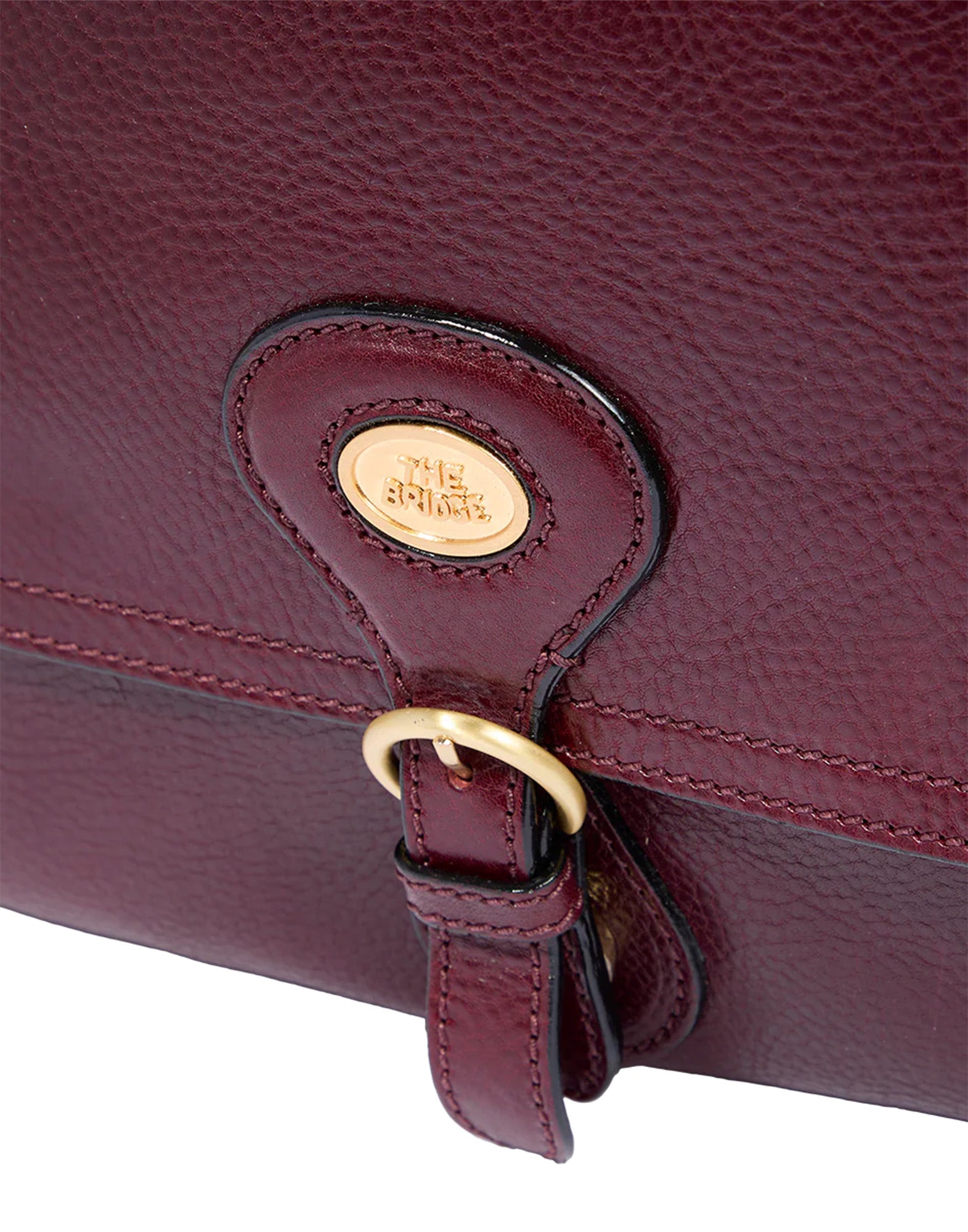 THE BRIDGE Borsa a Spalla in Pelle Grande con Patta Frontale Mosto