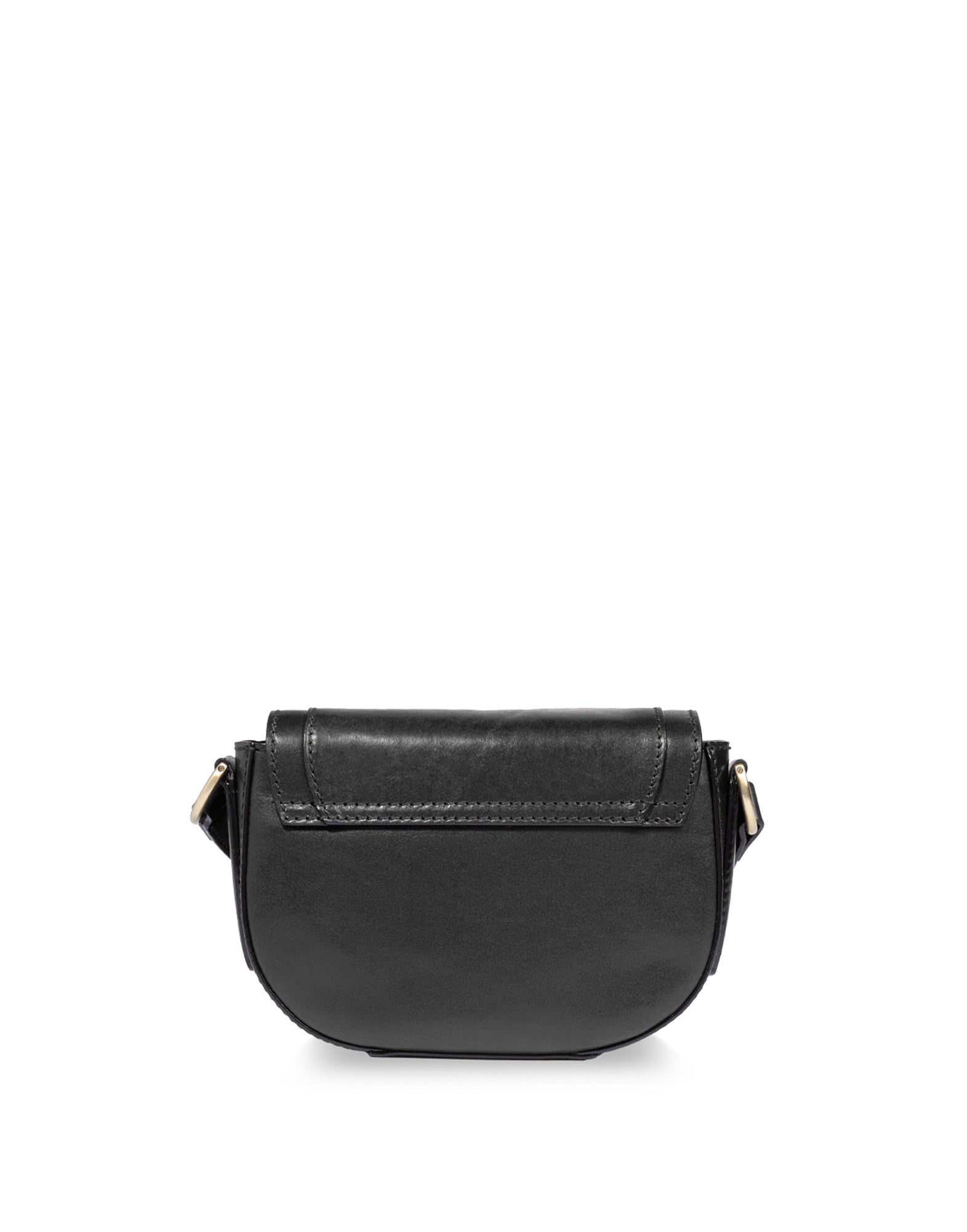 THE BRIDGE Borsa a Tracolla in Pelle con Chiusura Ovale Dorata Nera