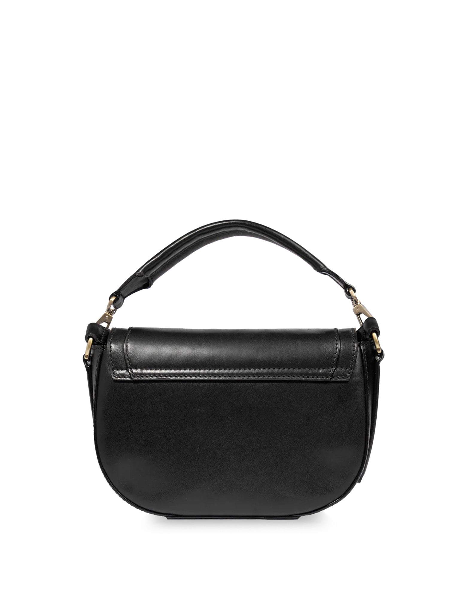 THE BRIDGE Borsa a Tracolla in Pelle con Chiusura Ovale Dorata Nera