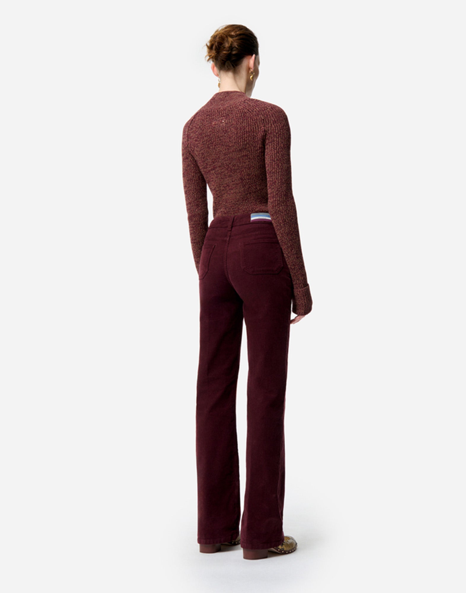 VANESSA BRUNO Pantaloni Dompay in Velluto a Coste Bordeaux