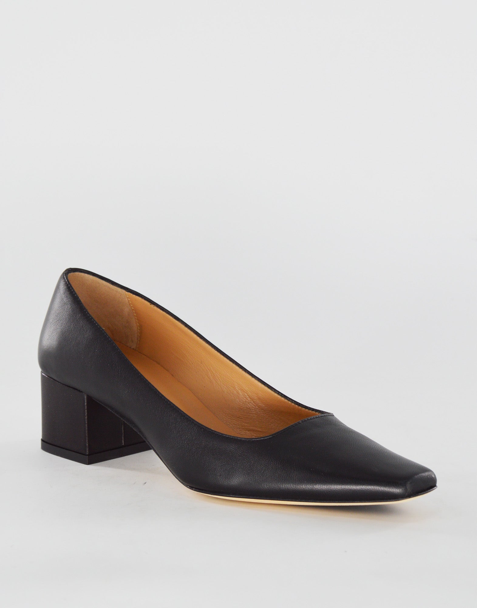 PROSPERINE Decollete Punta Quadrata in Nappa Nero