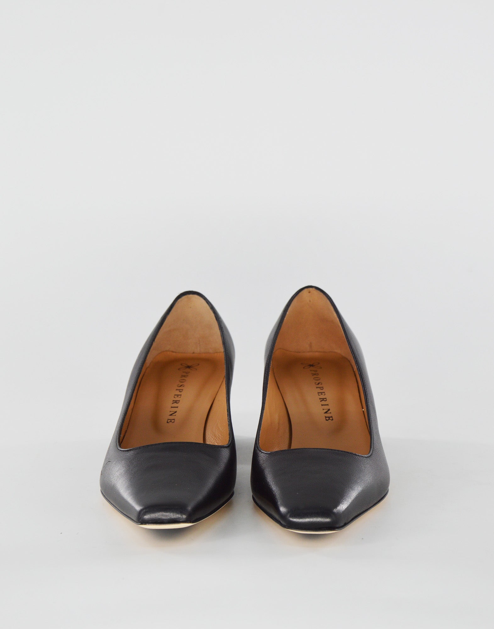 PROSPERINE Decollete Punta Quadrata in Nappa Nero