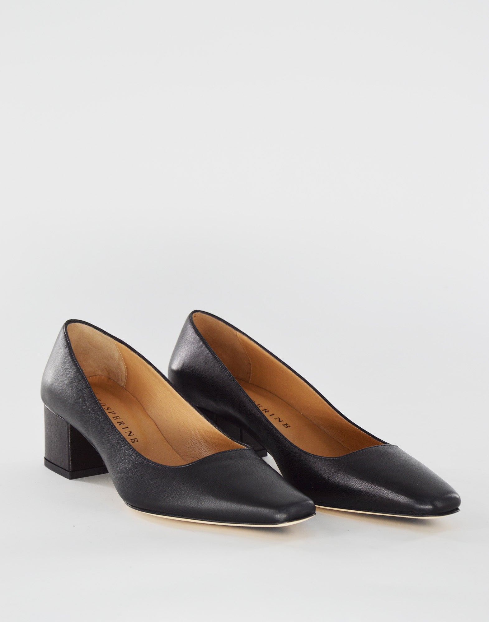 PROSPERINE Decollete Punta Quadrata in Nappa Nero