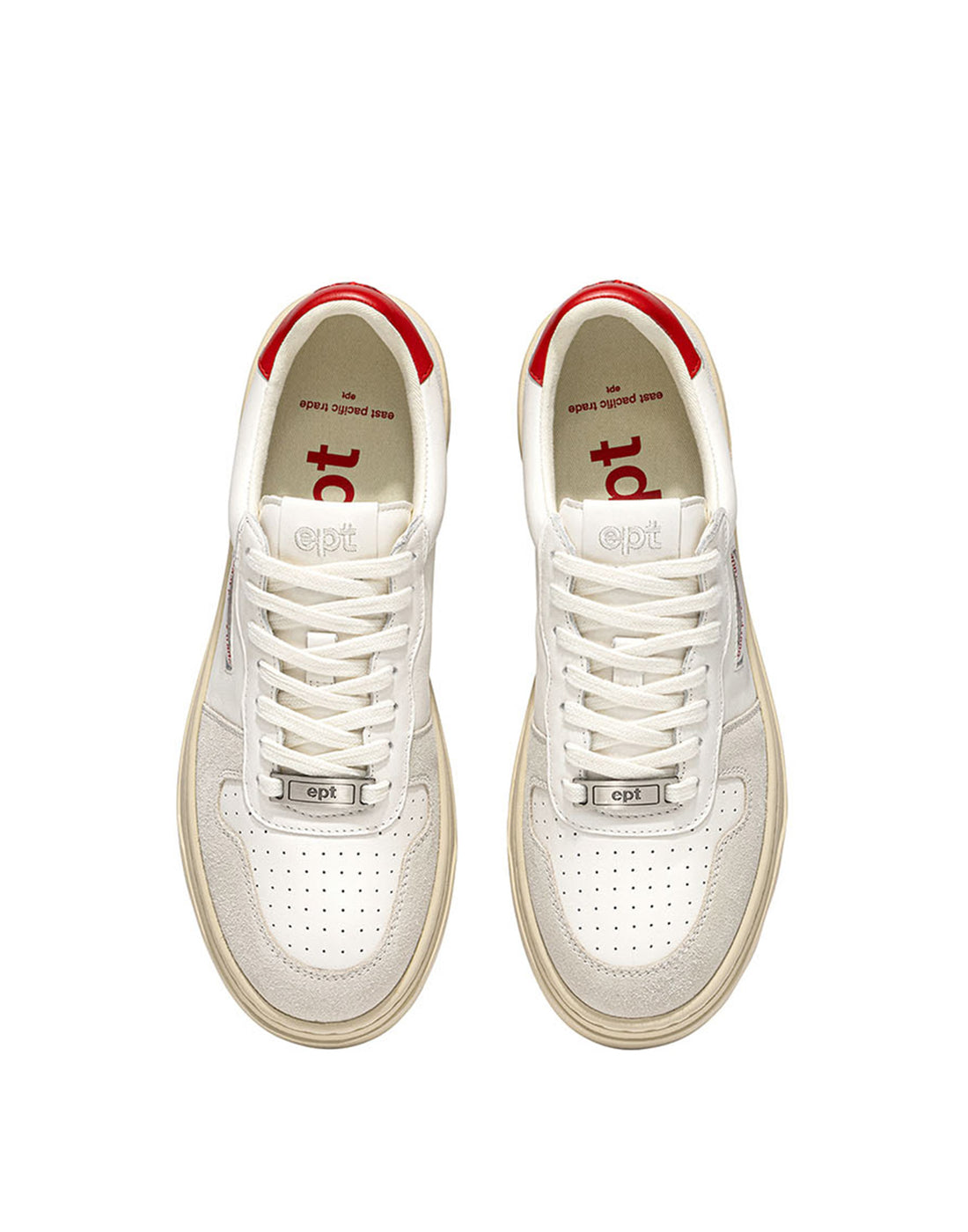 EPT Sneakers Court Suede Off White/Tofu/Red