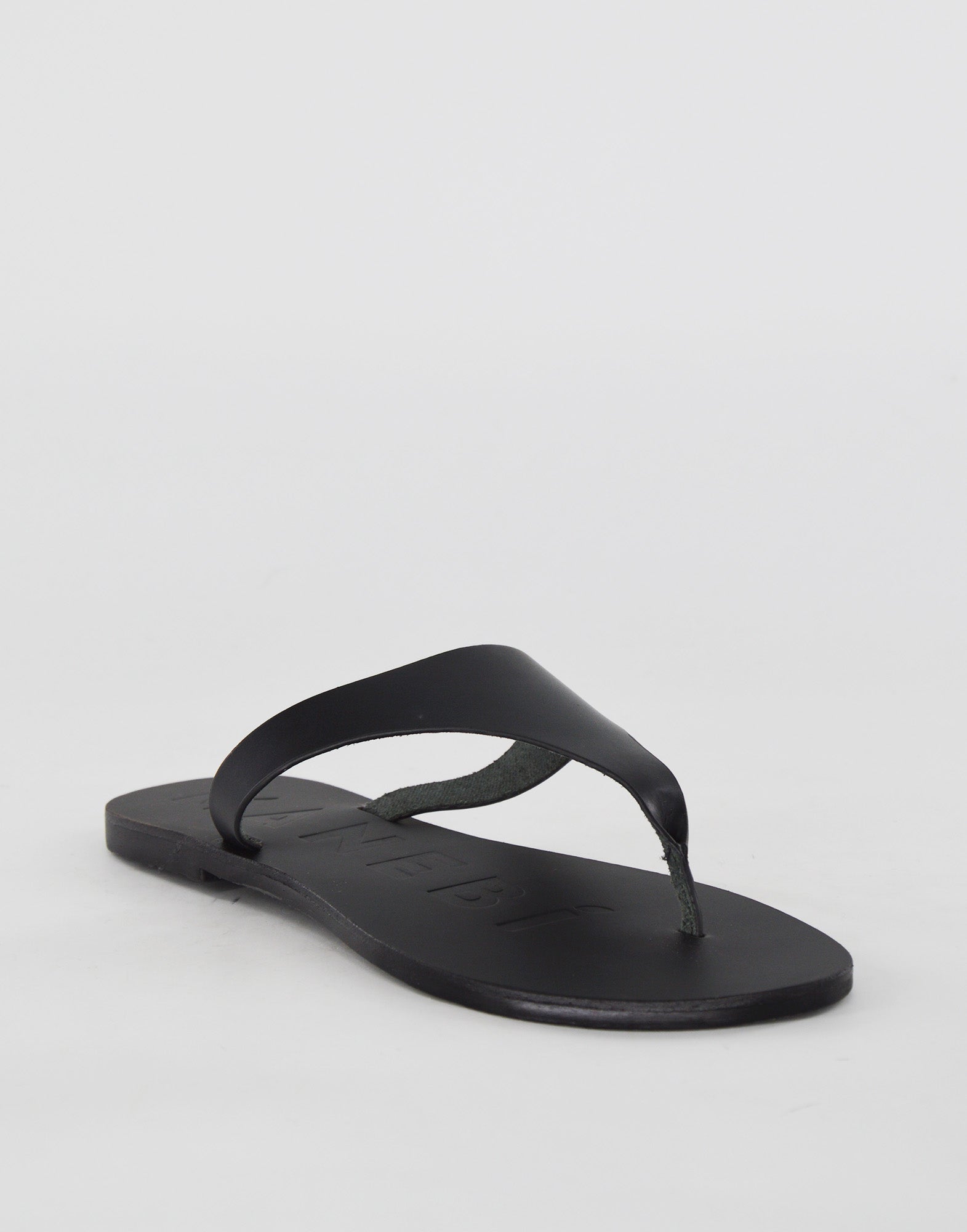 MANEBI Sandali Infradito in Pelle Neri