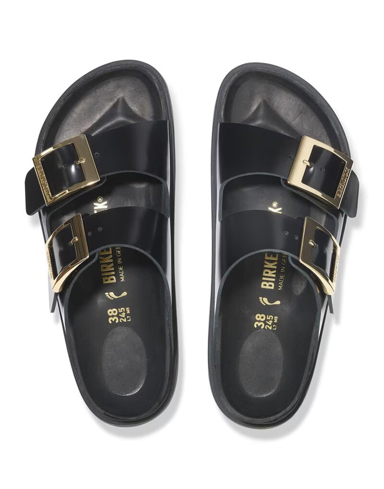 BIRKENSTOCK Arizona Droplet Buckle High Shine Black