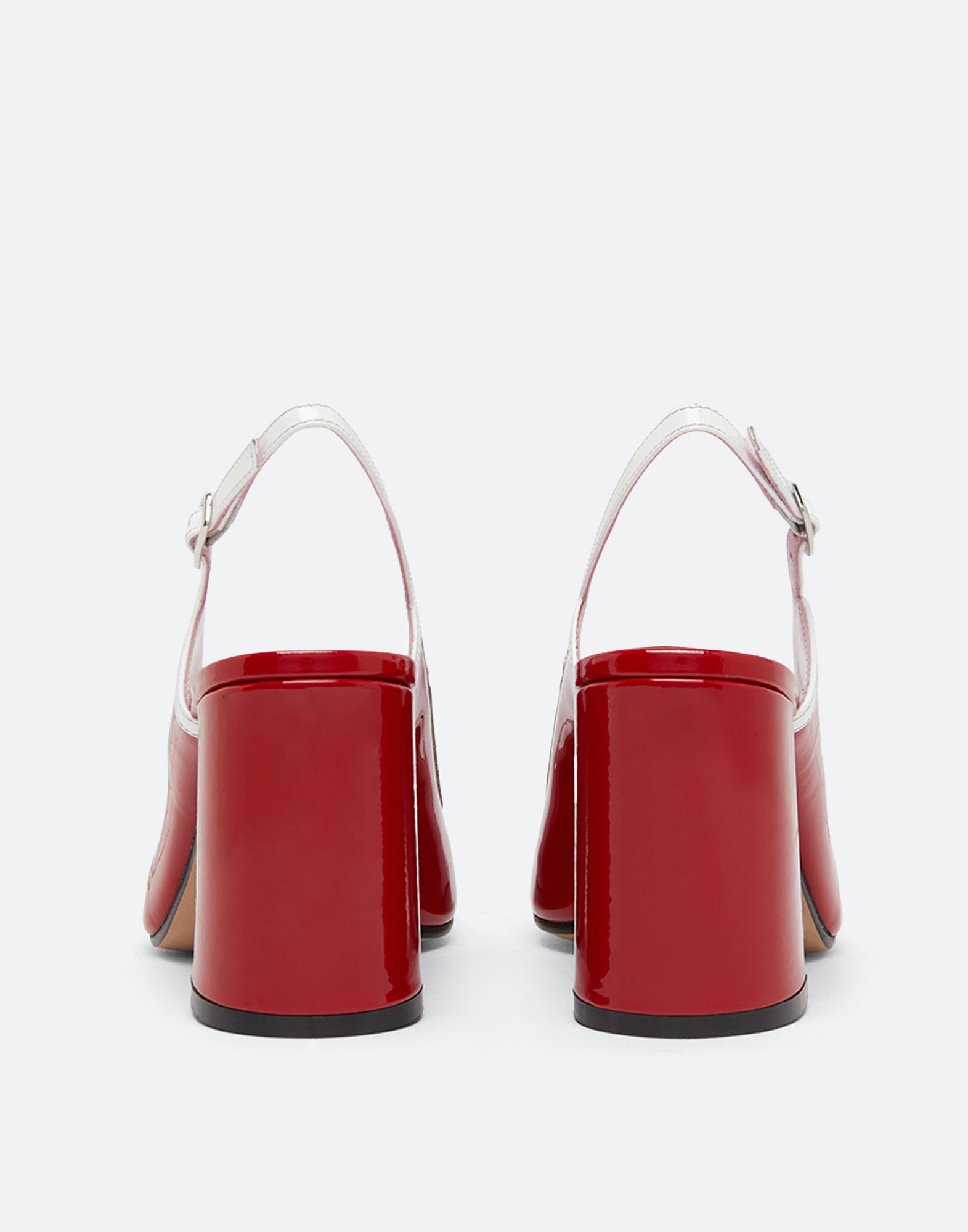 CAREL Slingback Alizee in Vernice Rossa e Bianca