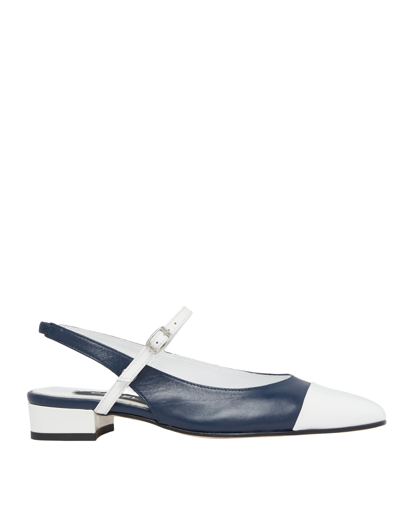 CAREL Slingback Oceano in Pelle Blu e Vernice Bianca