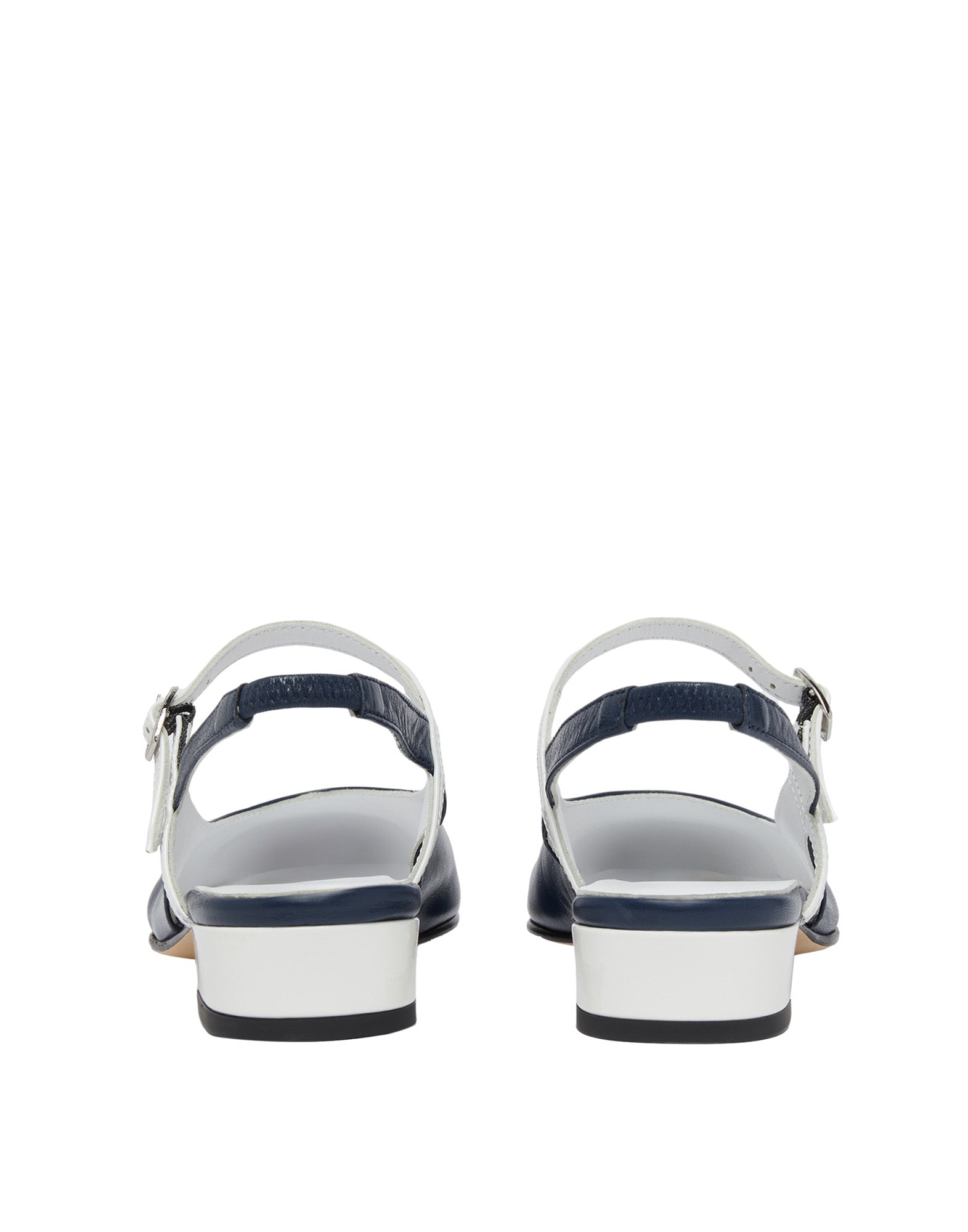 CAREL Slingback Oceano in Pelle Blu e Vernice Bianca
