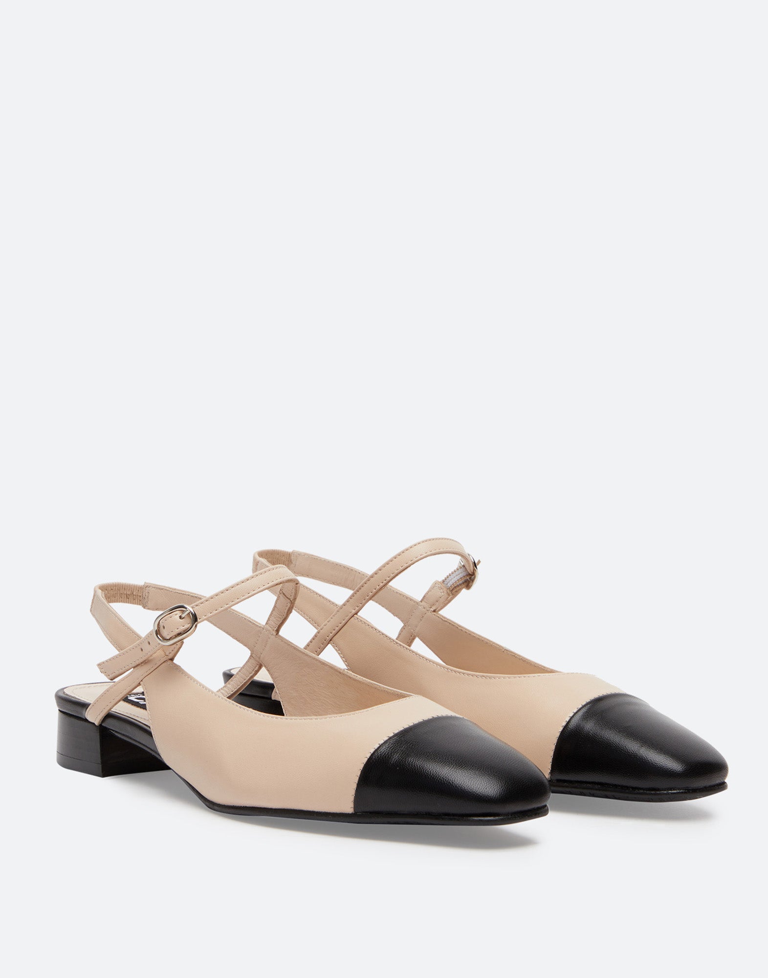 CAREL Slingback Oceano in Pelle Beige e Nera