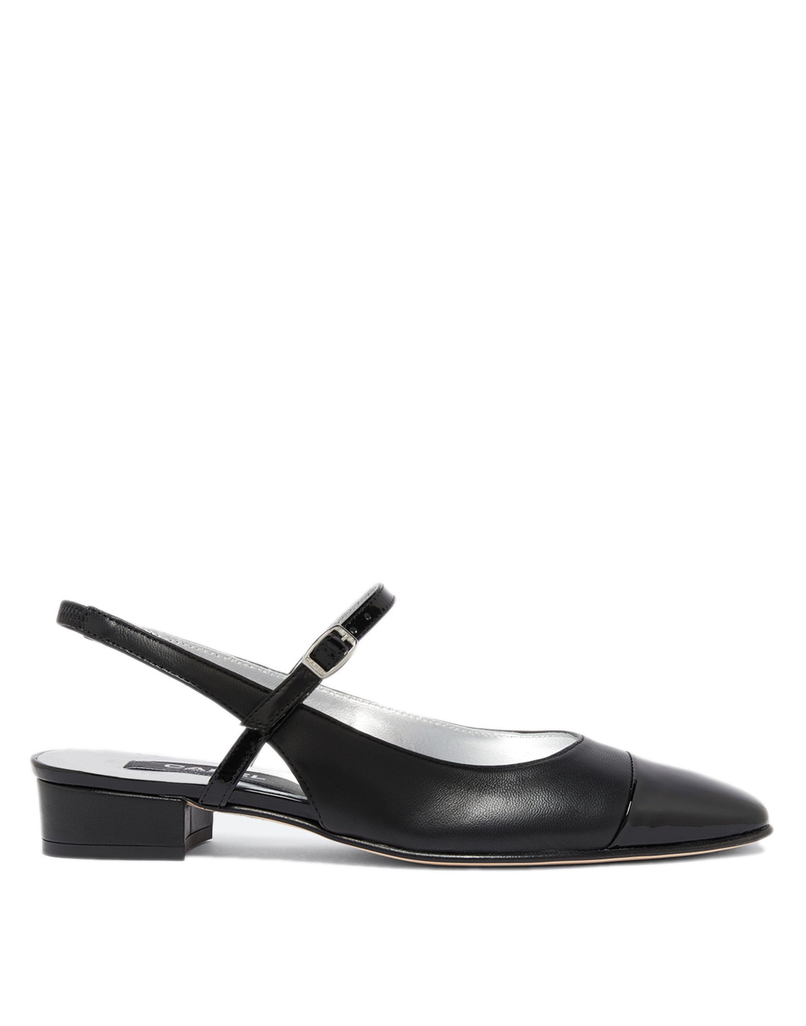 CAREL Slingback Oceano in Pelle Nera e Vernice Nera