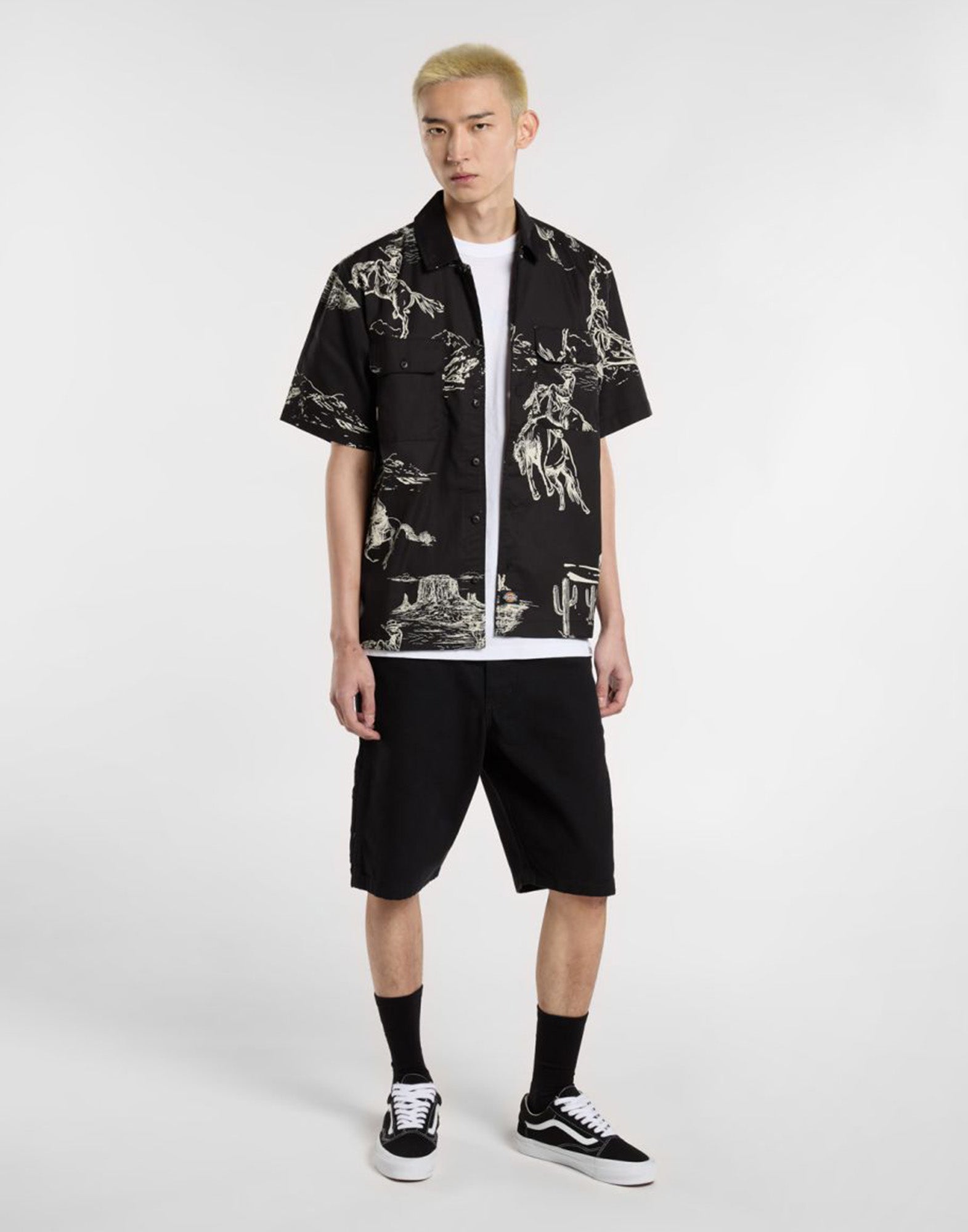 DICKIES Bermuda Carpenter Duck Canvas Stone Washed Black