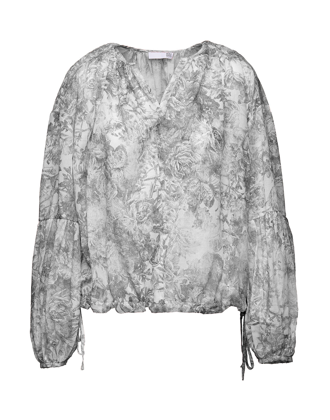 DOUUOD
Blusa con Manica a Balloon in Mussola Floreale Steel