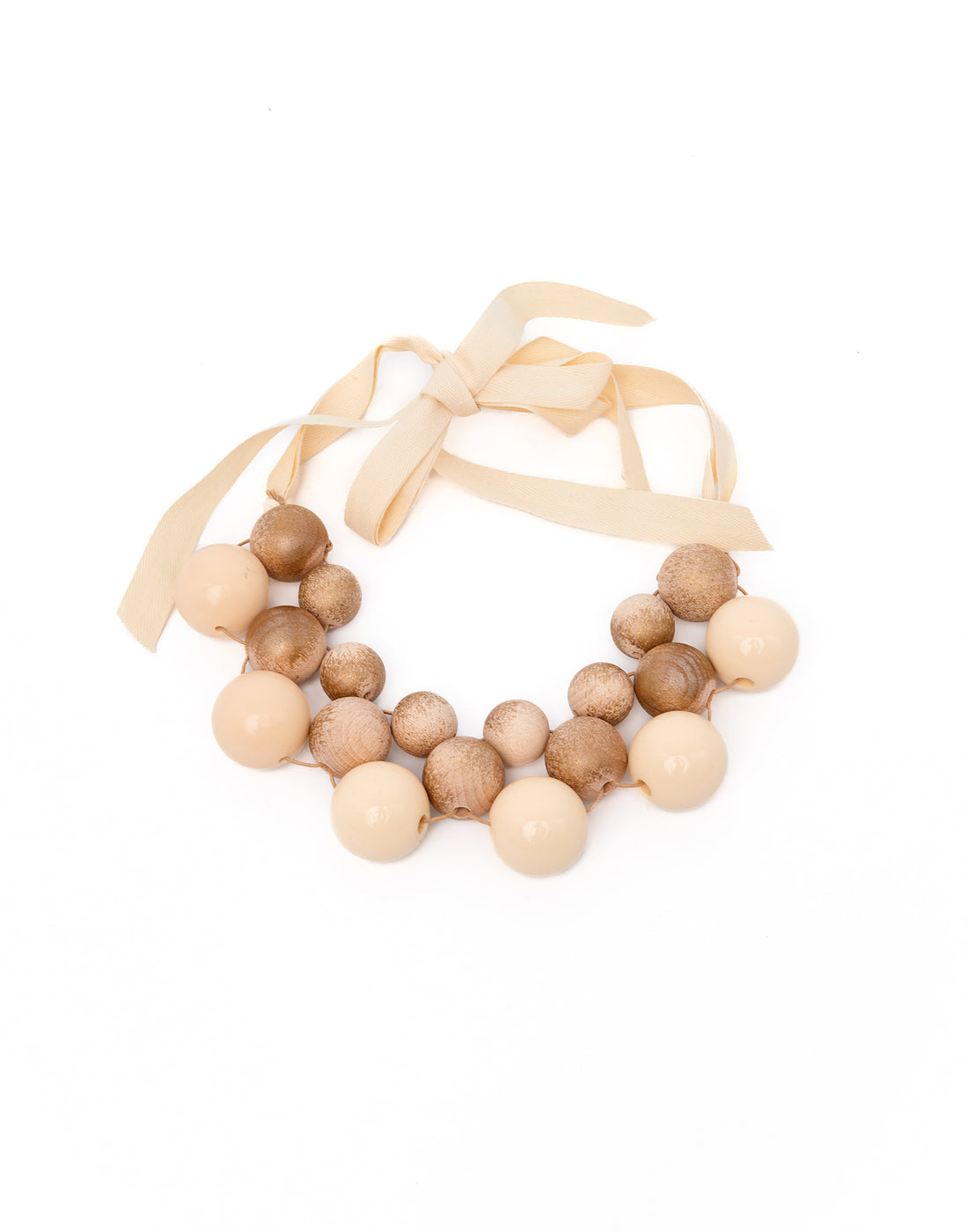 DOUUOD Collana a Fili Alternati con Perle in Legno e Resina Burro