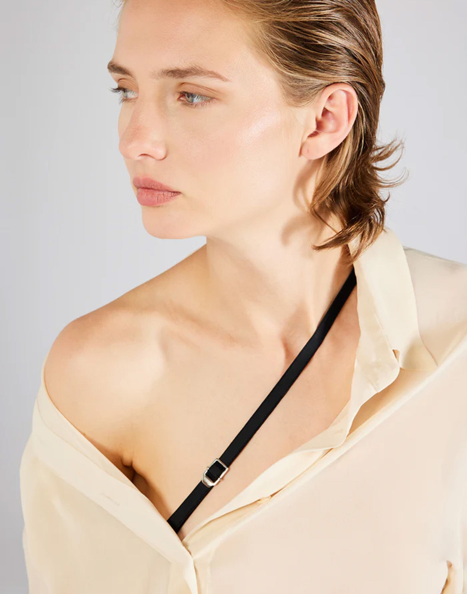 ERIKA CAVALLINI Camicia in Techno Georgette Talco