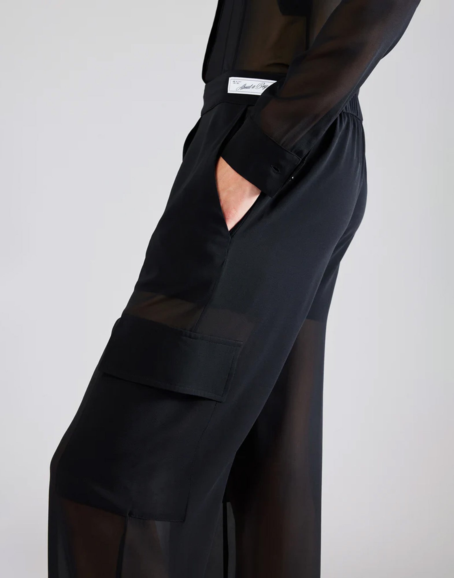 ERIKA CAVALLINI Pantalone Filippo in Techno Georgette Nero