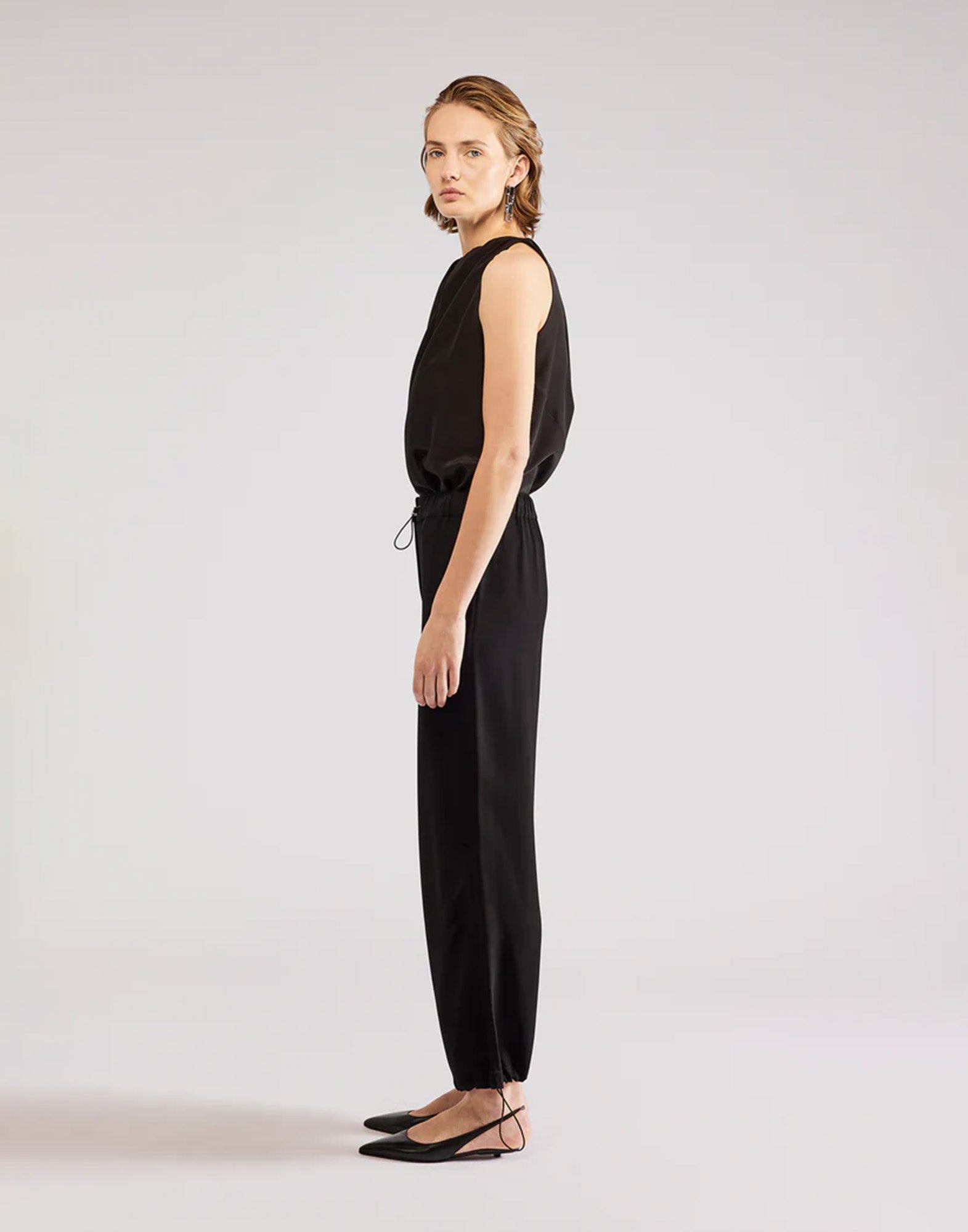 ERIKA CAVALLINI Pantalone Cargo in Cadì Nero