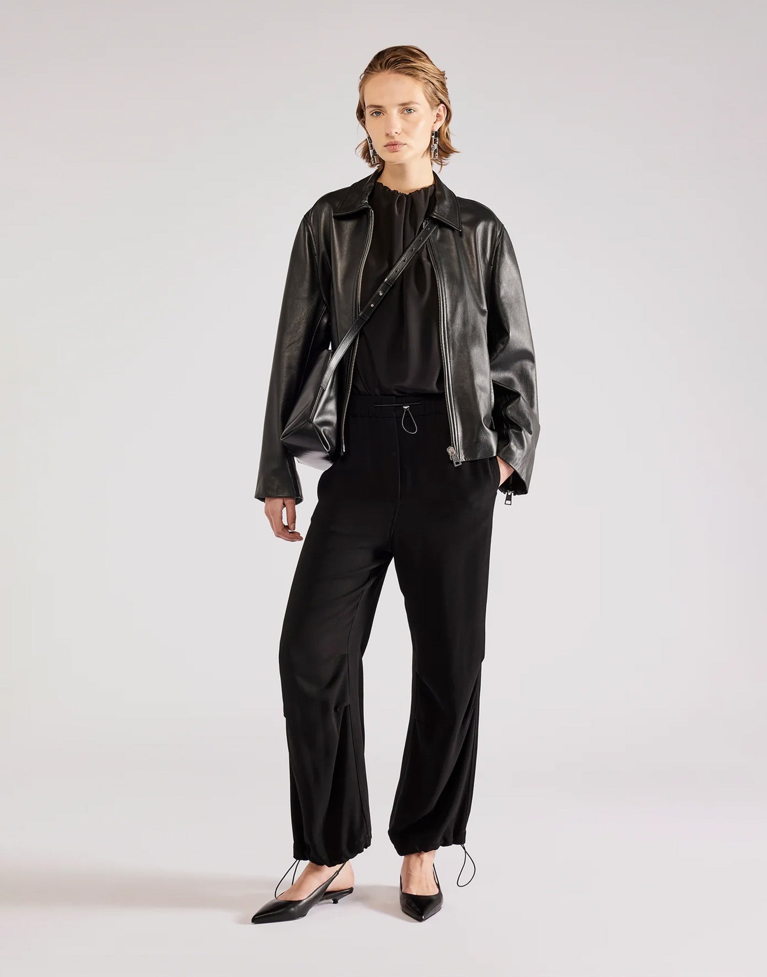 ERIKA CAVALLINI Pantalone Cargo in Cadì Nero