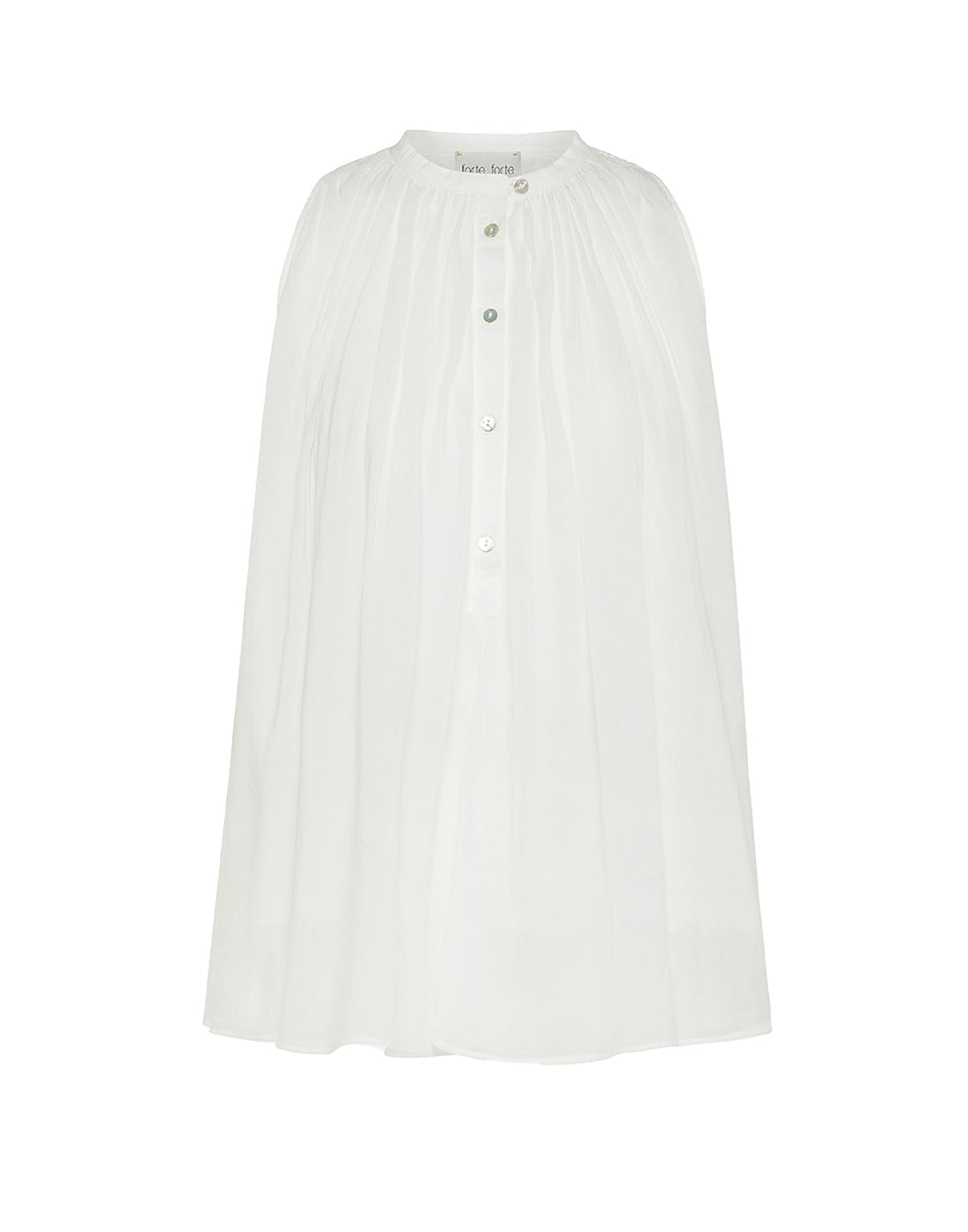 FORTE FORTE Top in Cotone e Seta Bianco