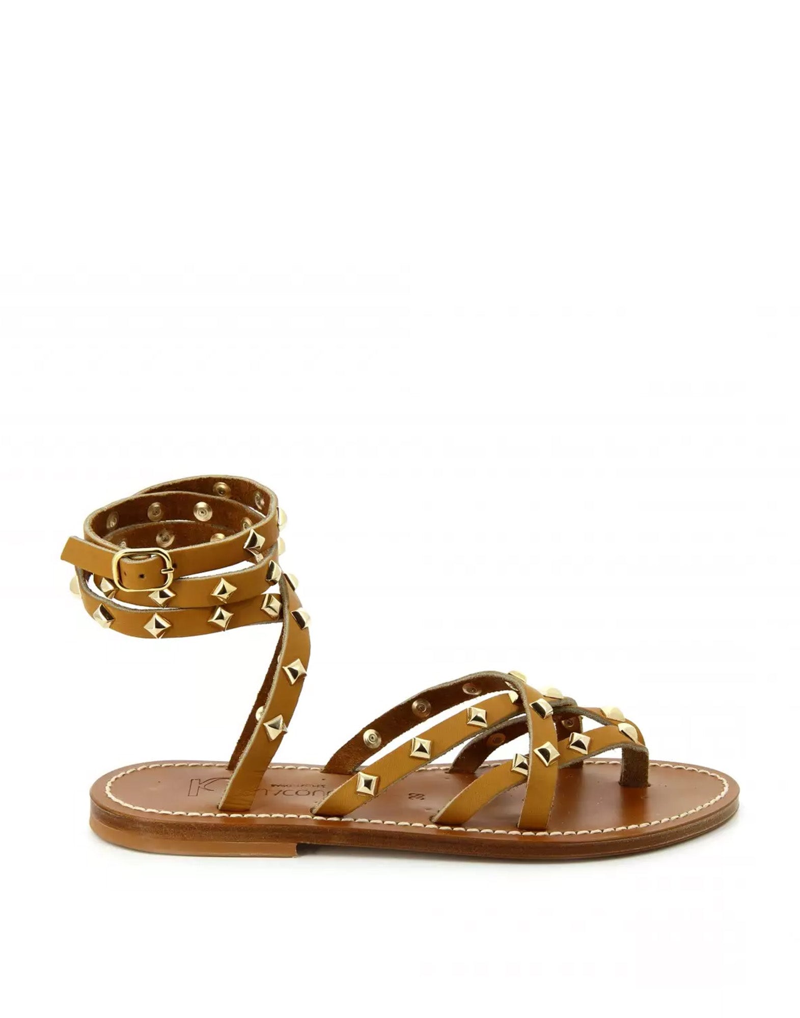 K.JACQUES Sandali Zenobie Borchiati in Pelle Natural