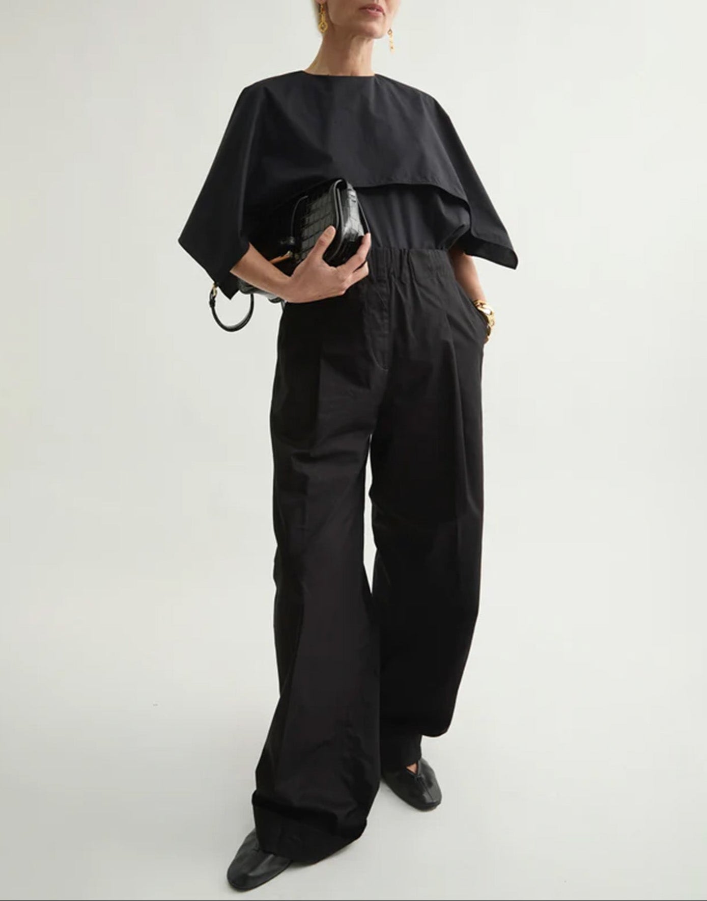 LAURENCE BRAS Blusa Square in Cotone Nero