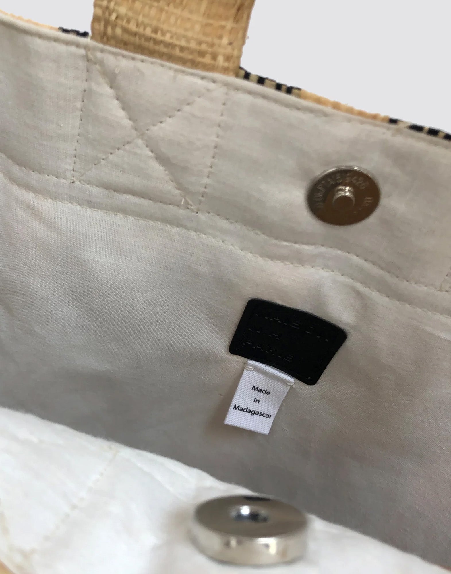 MAISON N.H PARIS Borsa MNH Shopping in Raffia Naturale Naturel/Noir