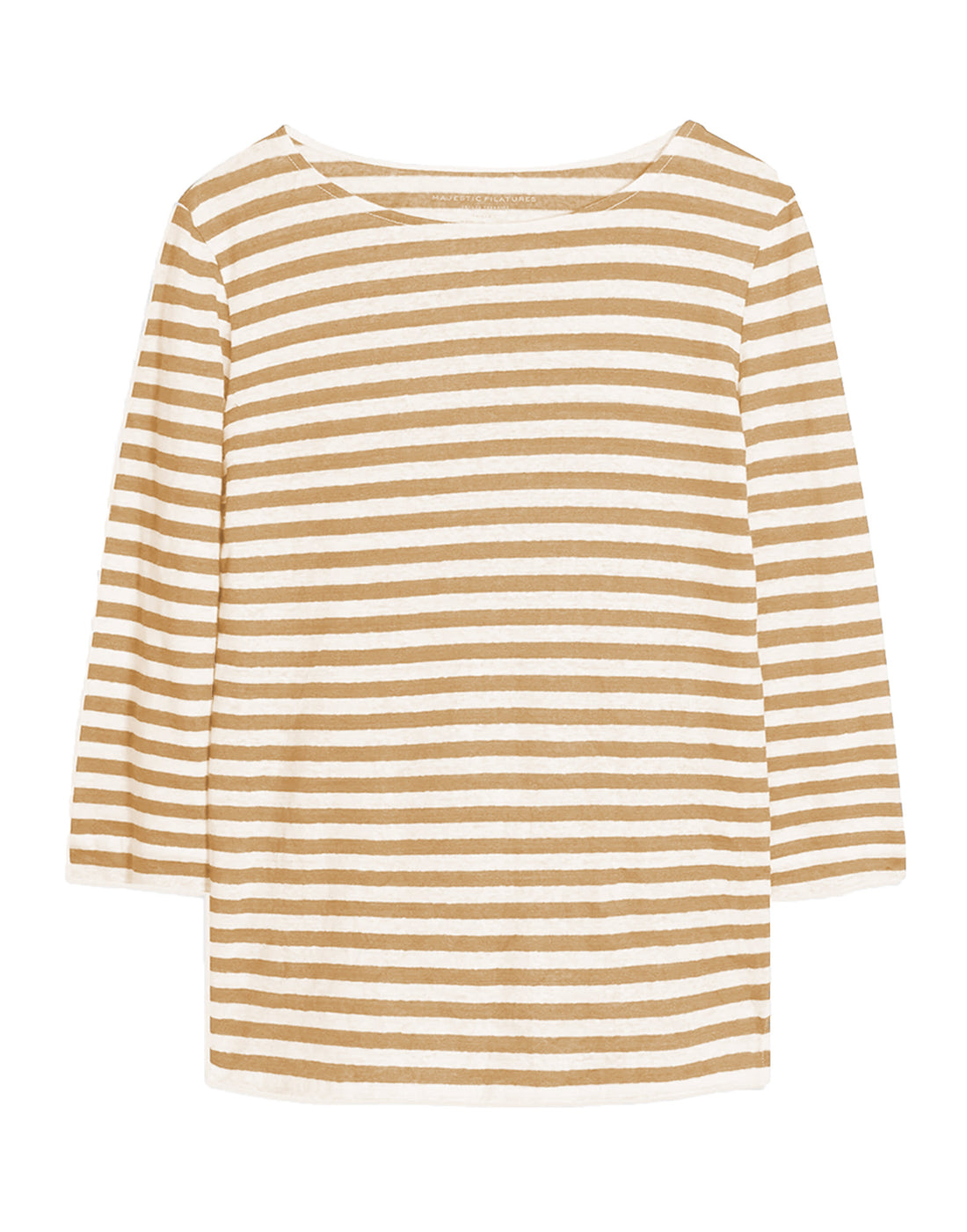 MAJESTIC FILATURES T-shirt in Lino a Righe Sablè